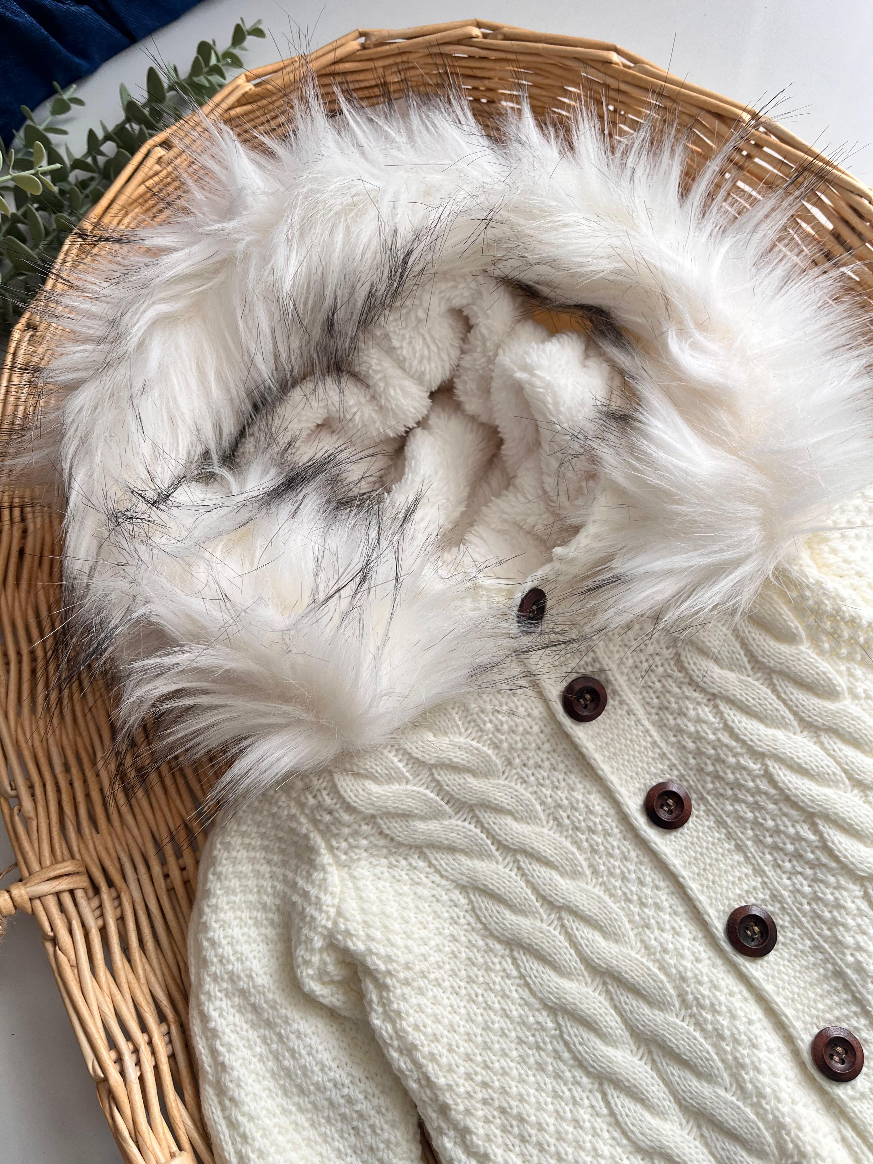 Kürklü İçi Welsoft Ördü Kalın Tulum Beyaz (Kürkü Çıkarılabilir)