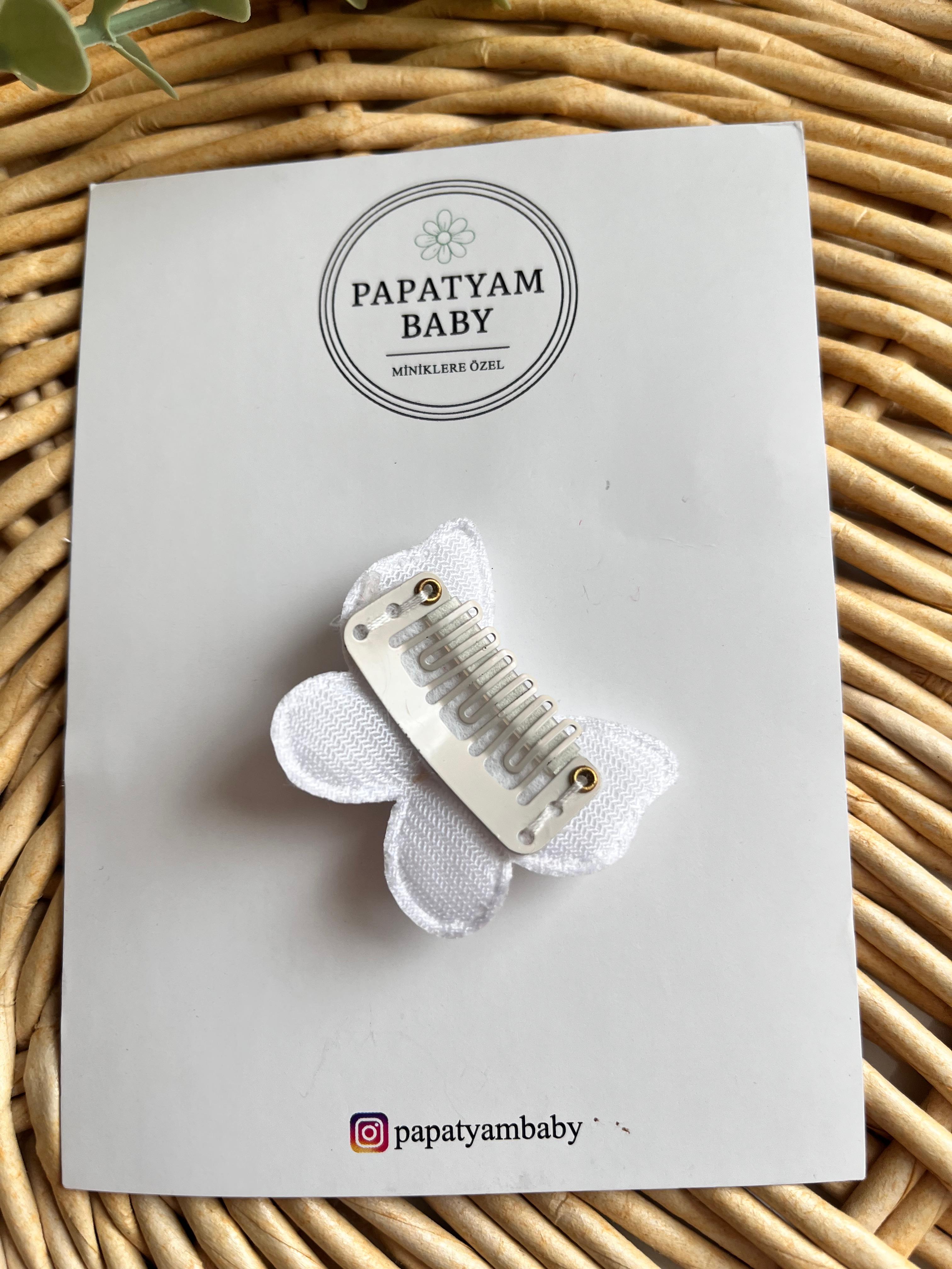 İncili Pullu Kelebek Toka Beyaz