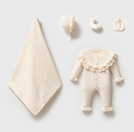 %100 Organik Triko Lisa 5'li Set Krem