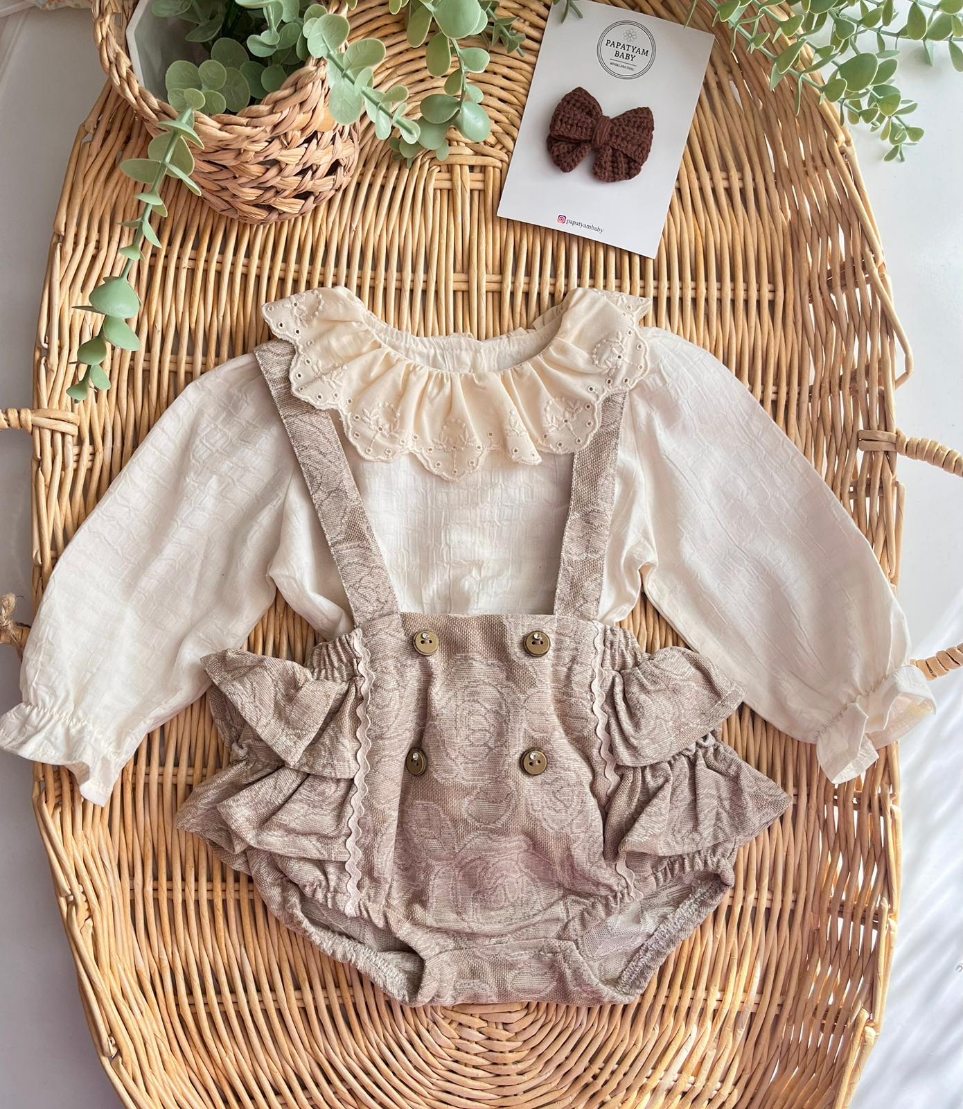 Little Rose Jile Elbise ve Gömlek 2'li Premium Pamuk Takım