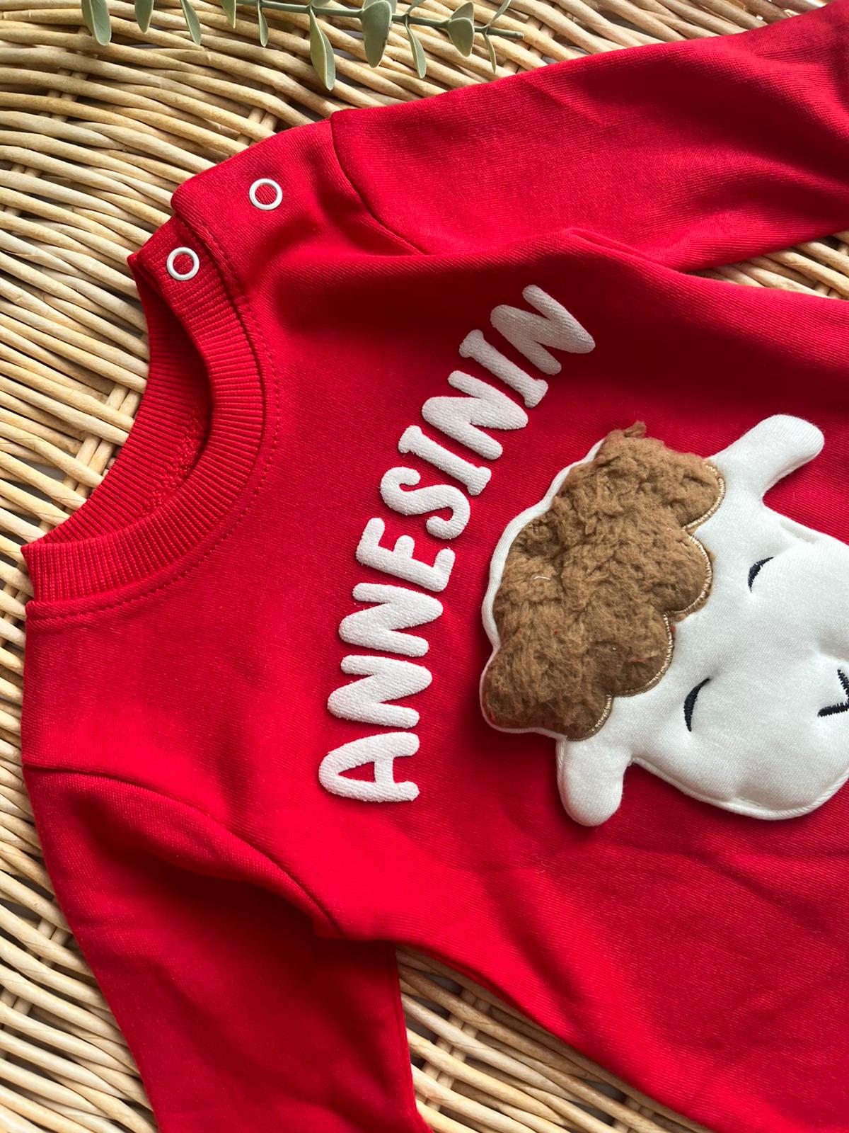 Kuzu Baskılı Tulum Kırmızı