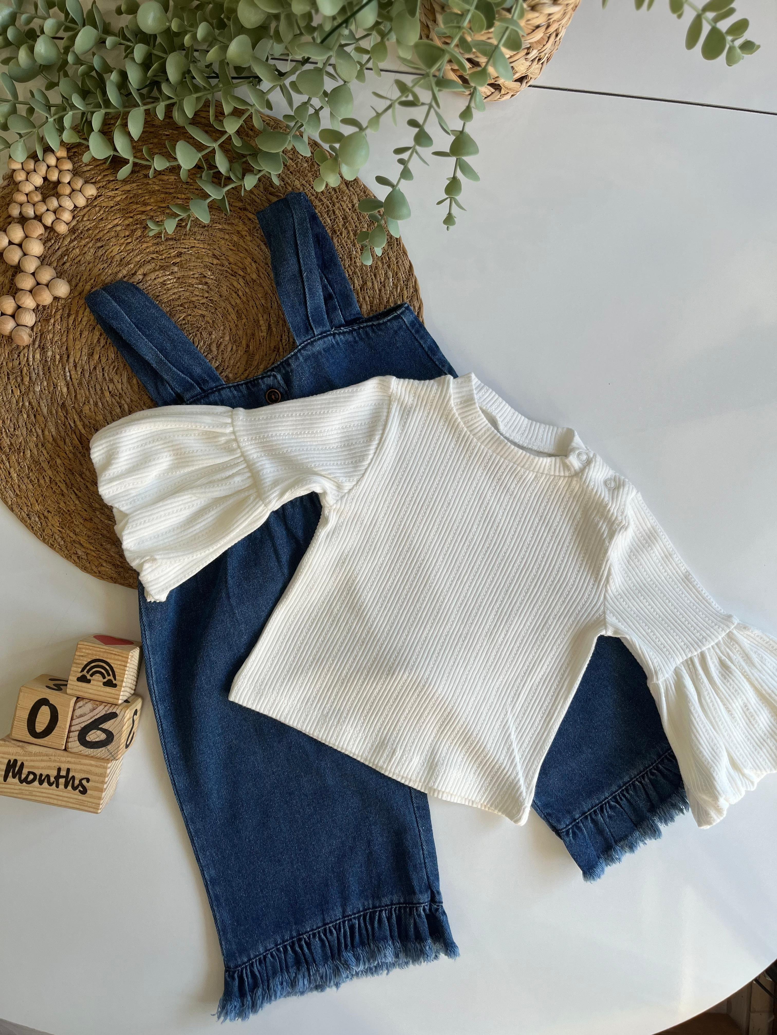 %100 Pamuk Tshirt ve Kot Salopet 