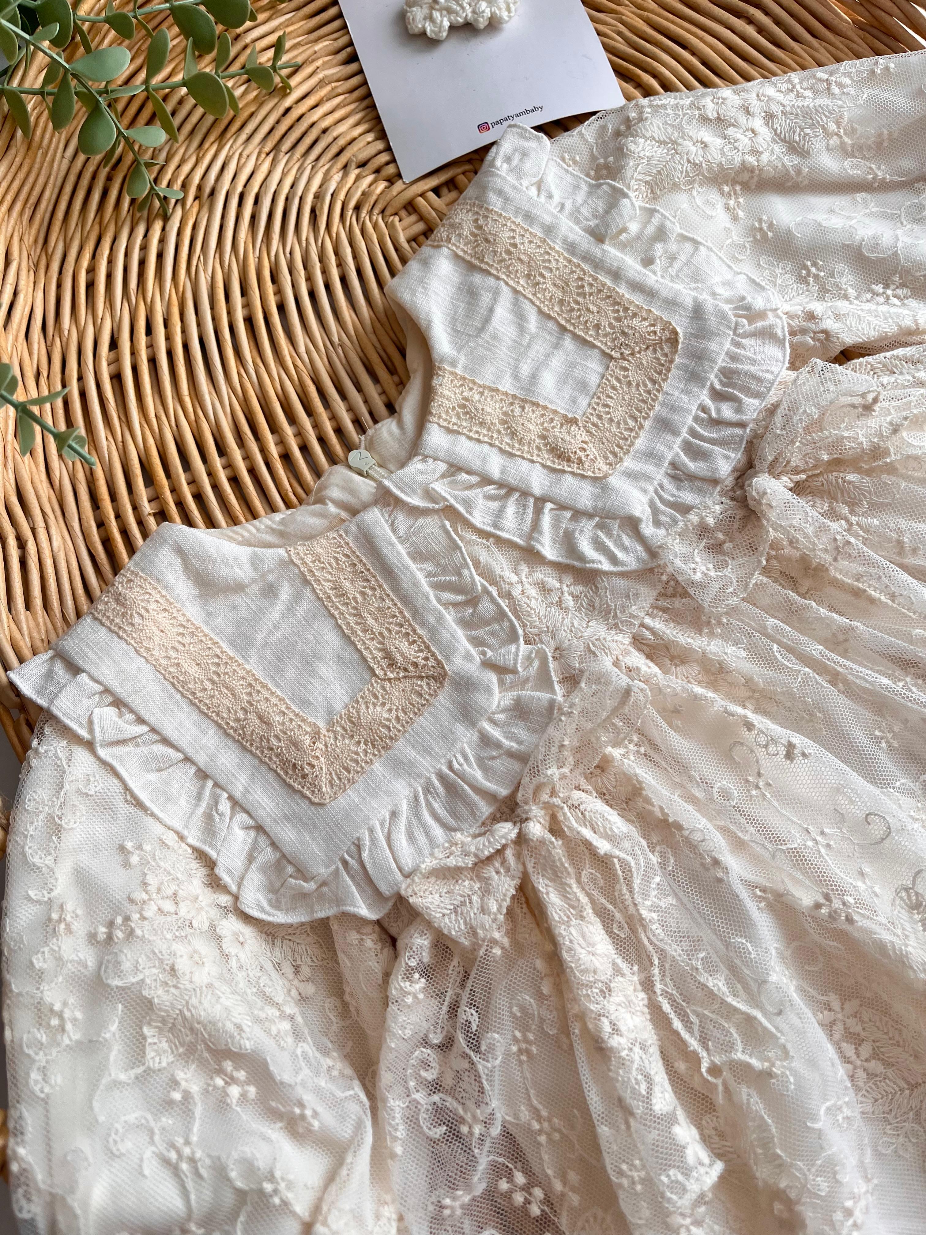 Mery İtalyan Güpür Detay Elbise