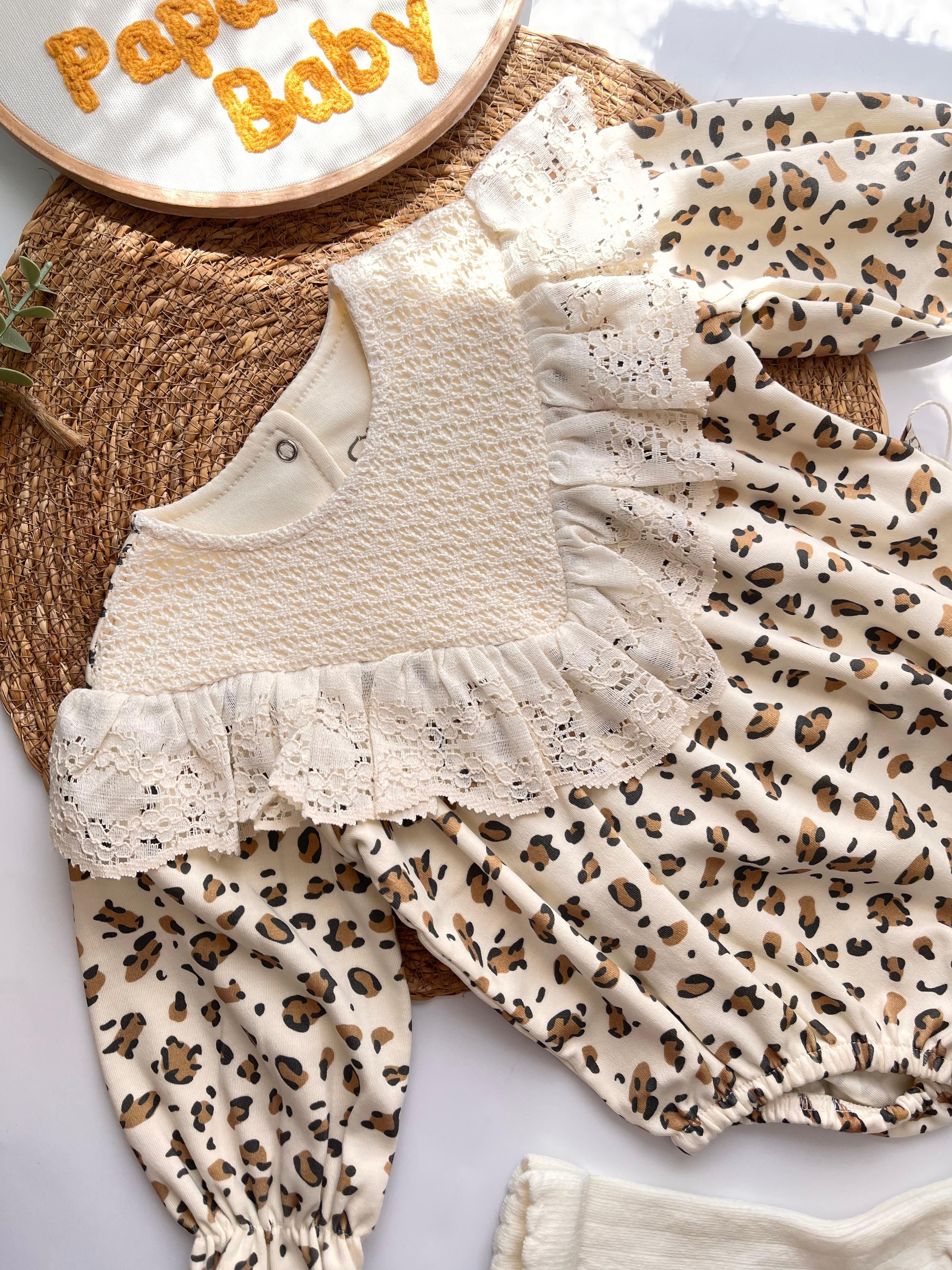 Leopar Romper ve  Çorap