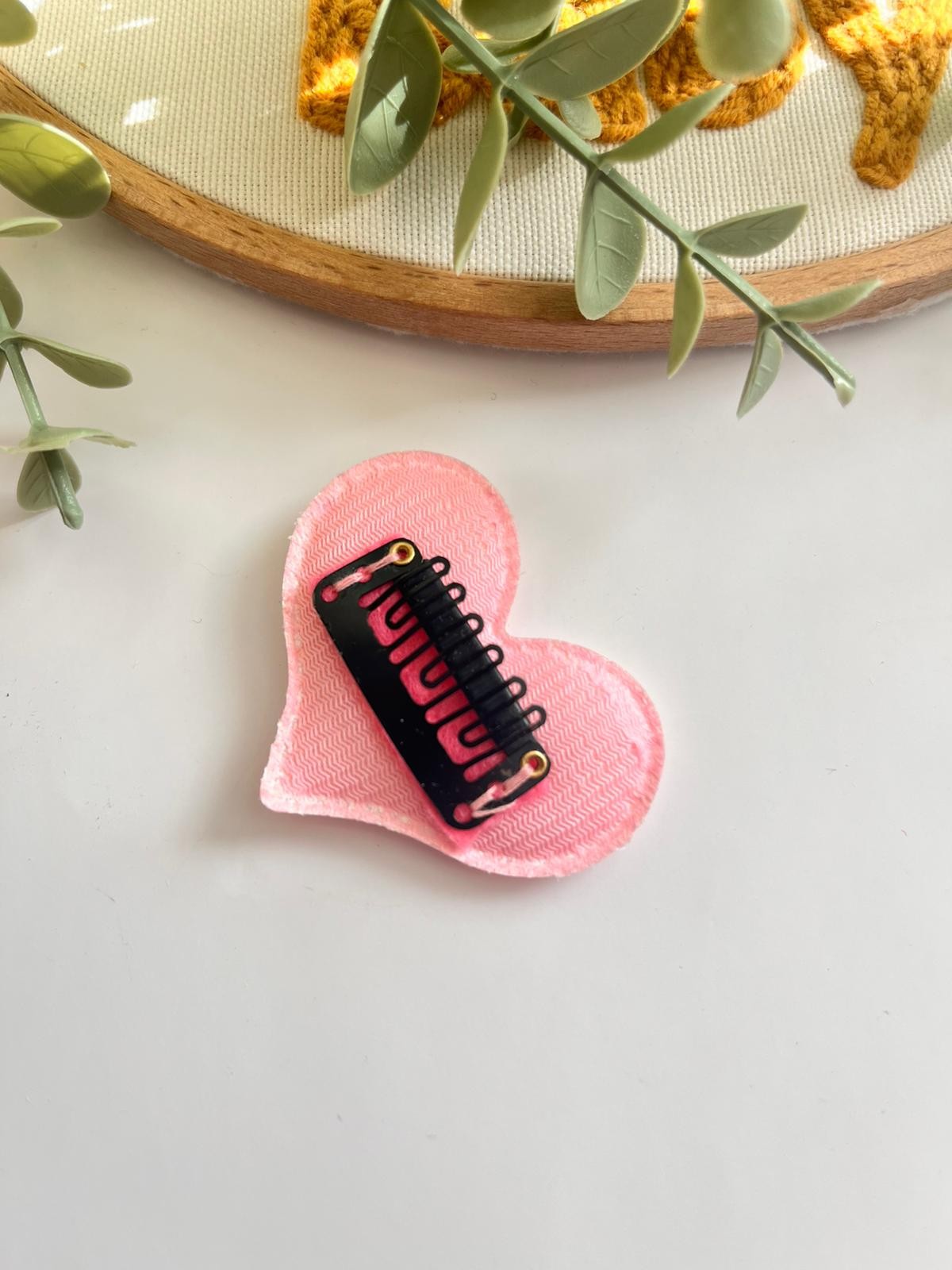 Kalpli Yıldız Simli Saçsız/Saçlı Bebek Tokası Açık Pembe