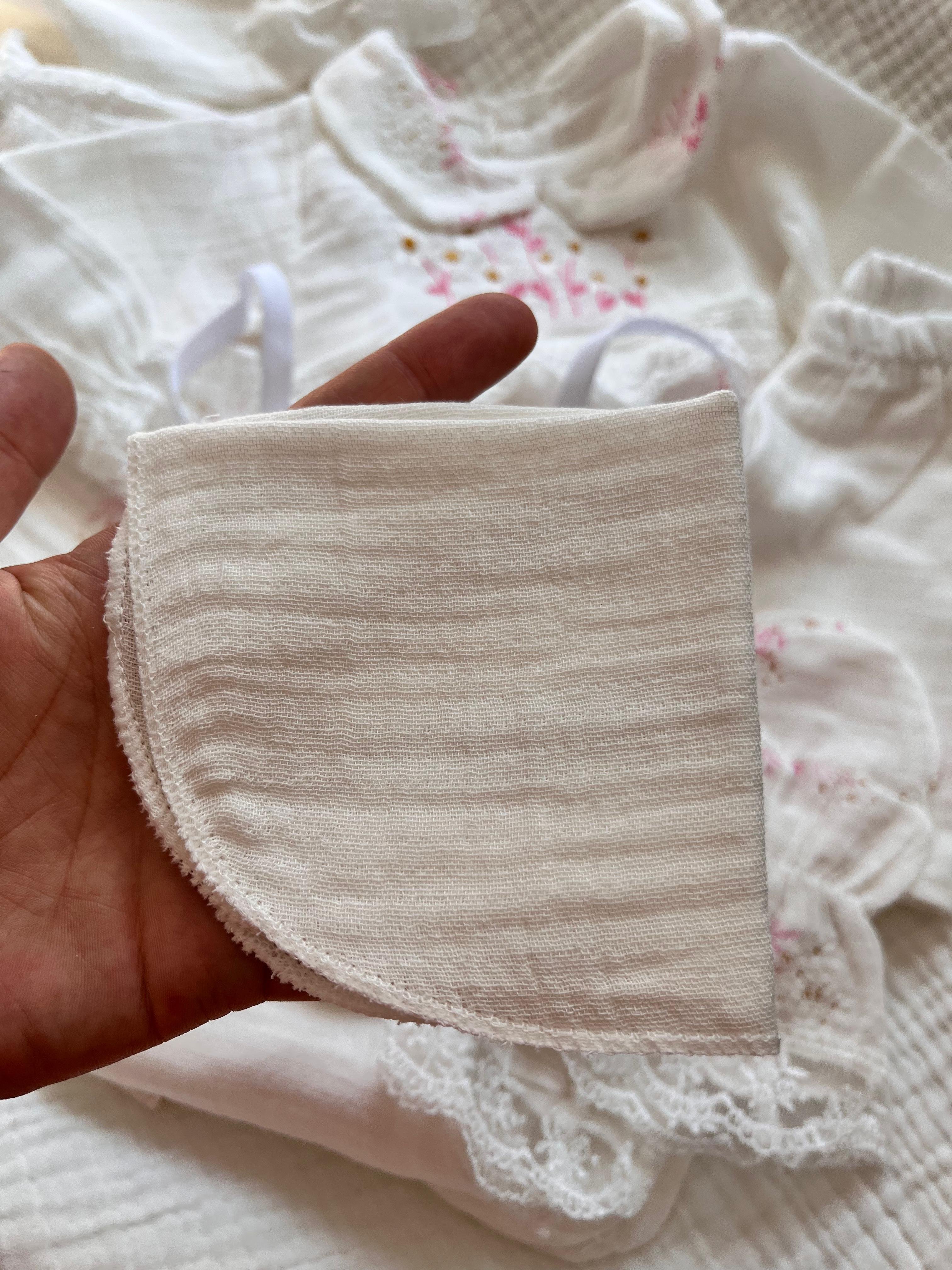 Linda 11 Parça %100 Pamuk Müslin Kumaş Yenidoğan  Set Pembe-Ekru