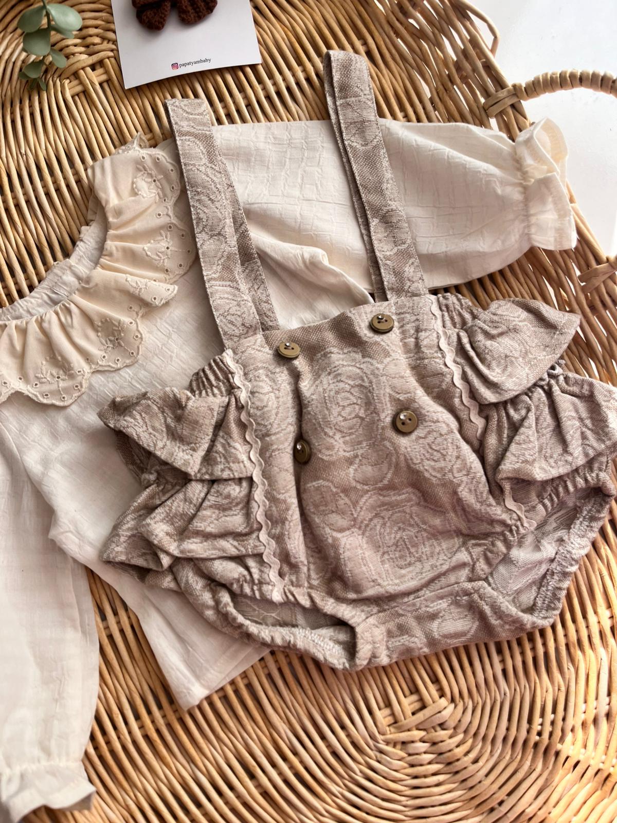 Little Rose Jile Elbise ve Gömlek 2'li Premium Pamuk Takım