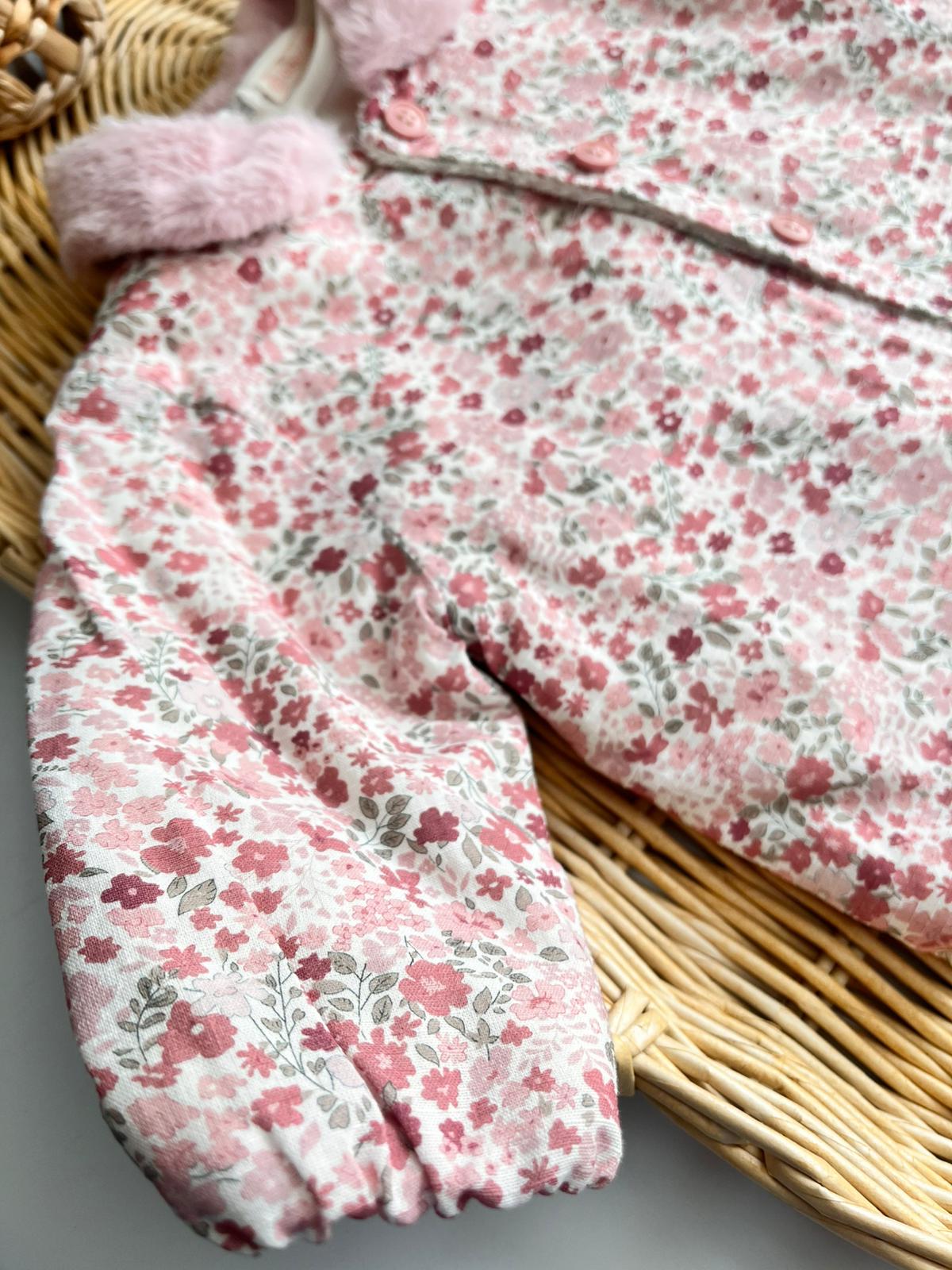 Valeria Premium Çıtır Çiçekli Peluş Yaka İçi Welsoft Montlu Tshirt Alt 3'lü Takım Pembe
