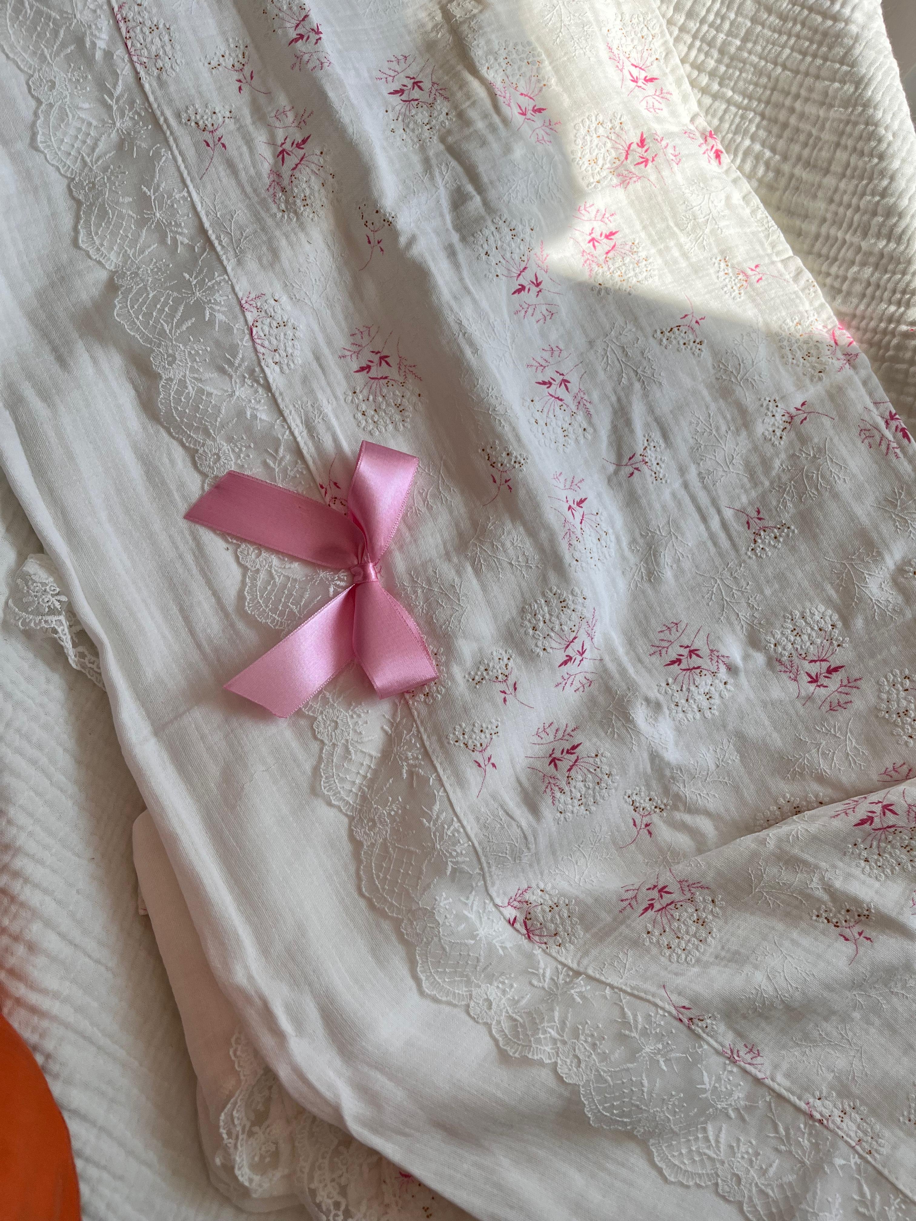 Linda 11 Parça %100 Pamuk Müslin Kumaş Yenidoğan  Set Pembe-Ekru