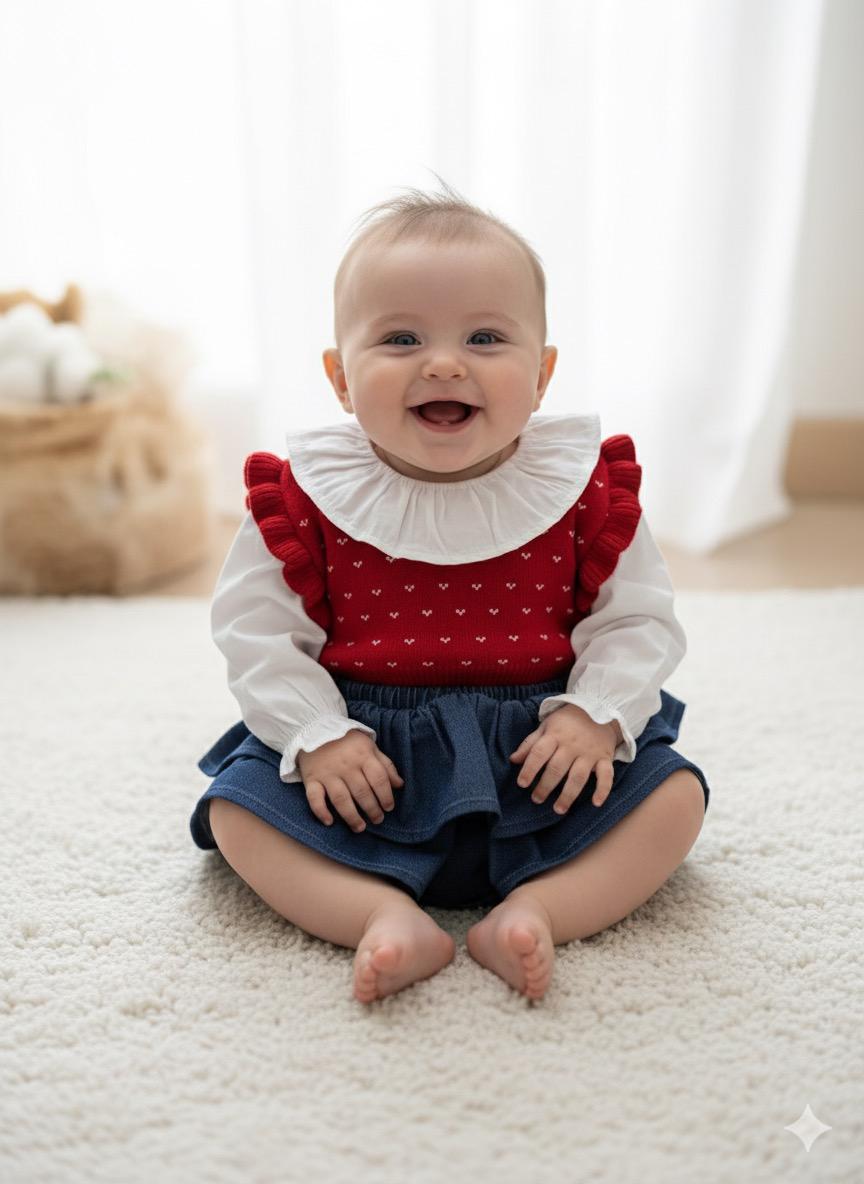 Cool Girl Premium Örme Süveter Gömlek Kot Etek 3'lü Takım