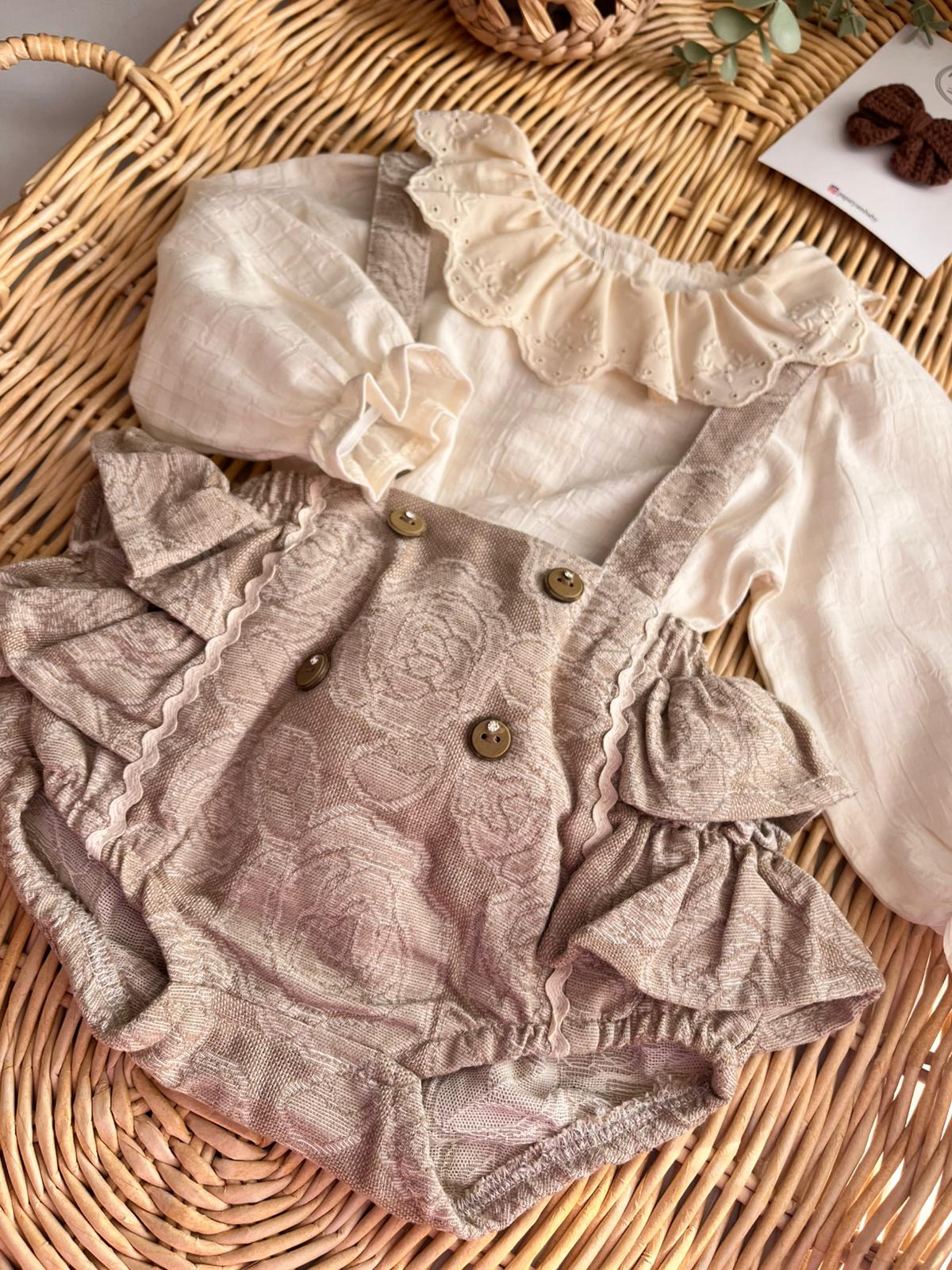 Little Rose Jile Elbise ve Gömlek 2'li Premium Pamuk Takım