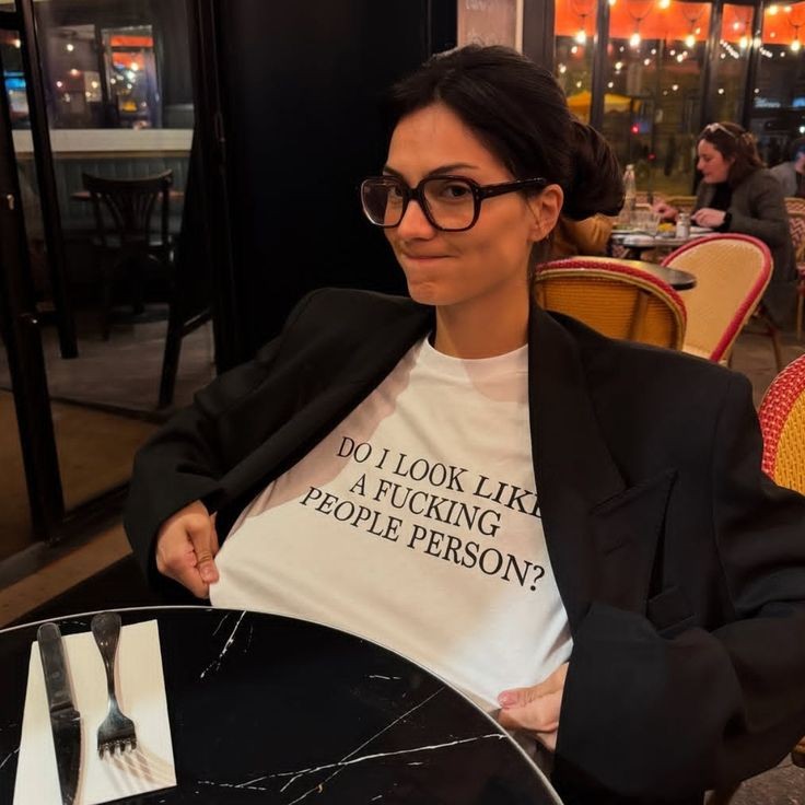 "do i look like a fucking people person?" t-shirt