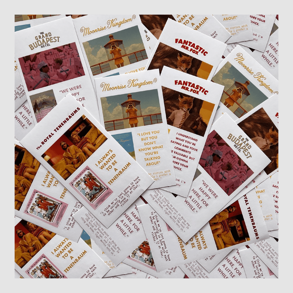 “wes anderson” sticker set