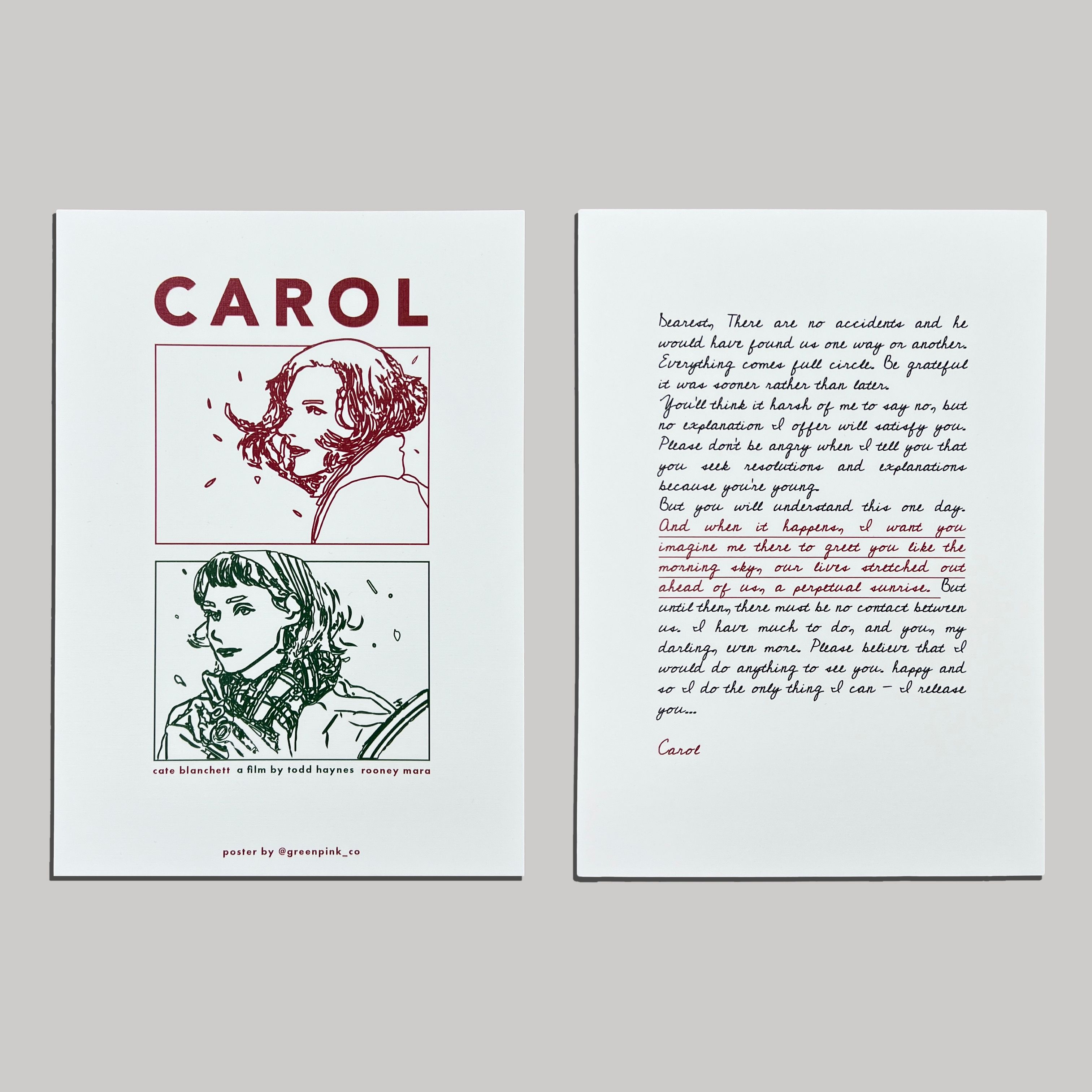 "carol" poster