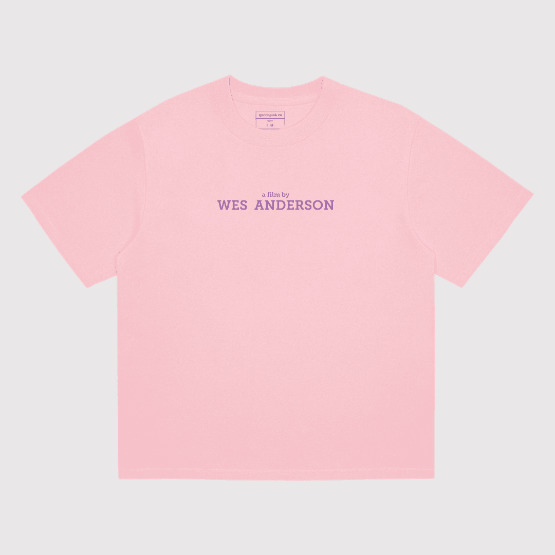 "directed by wes anderson" pink t-shirt