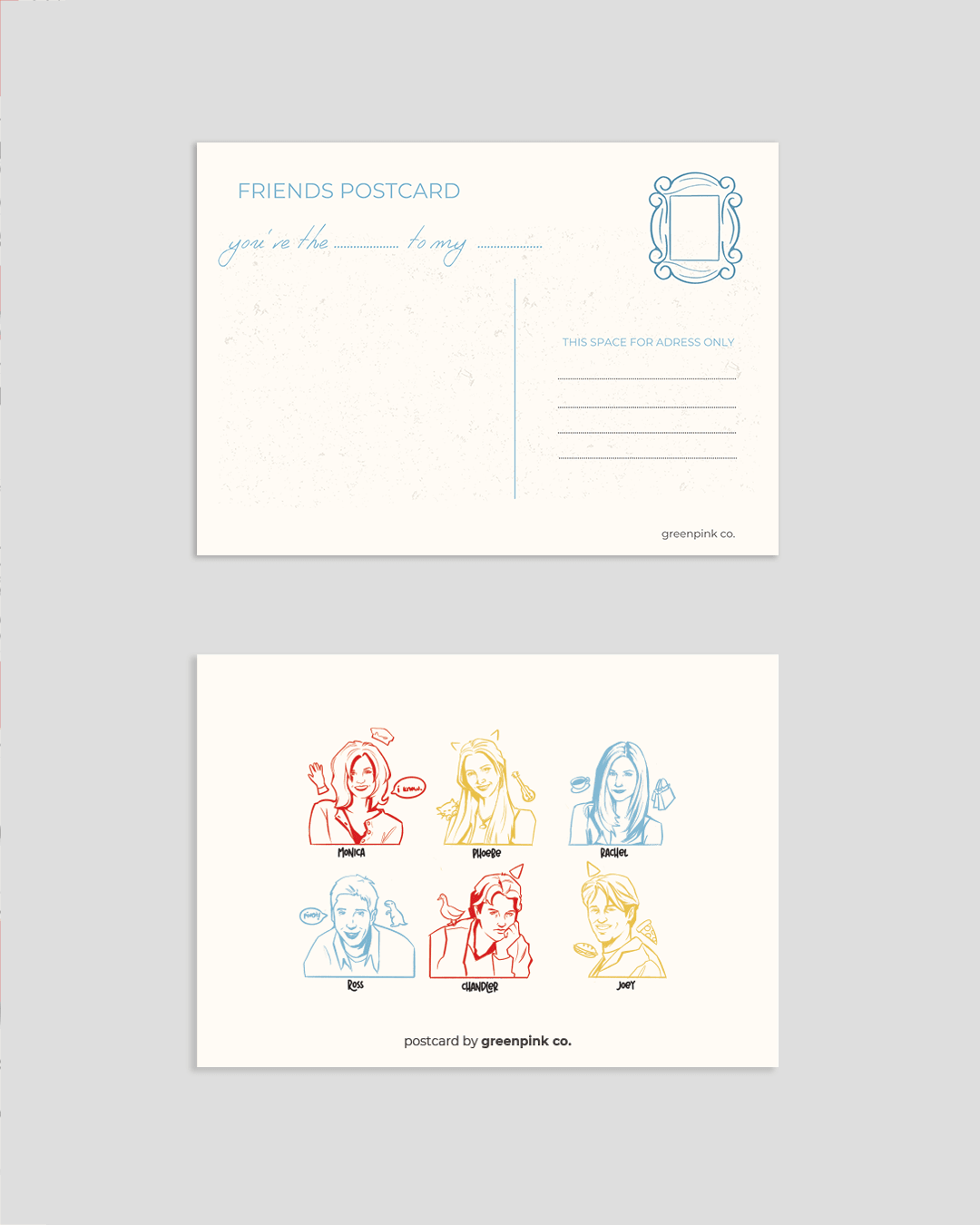 "friends" postcard set (3 pieces)