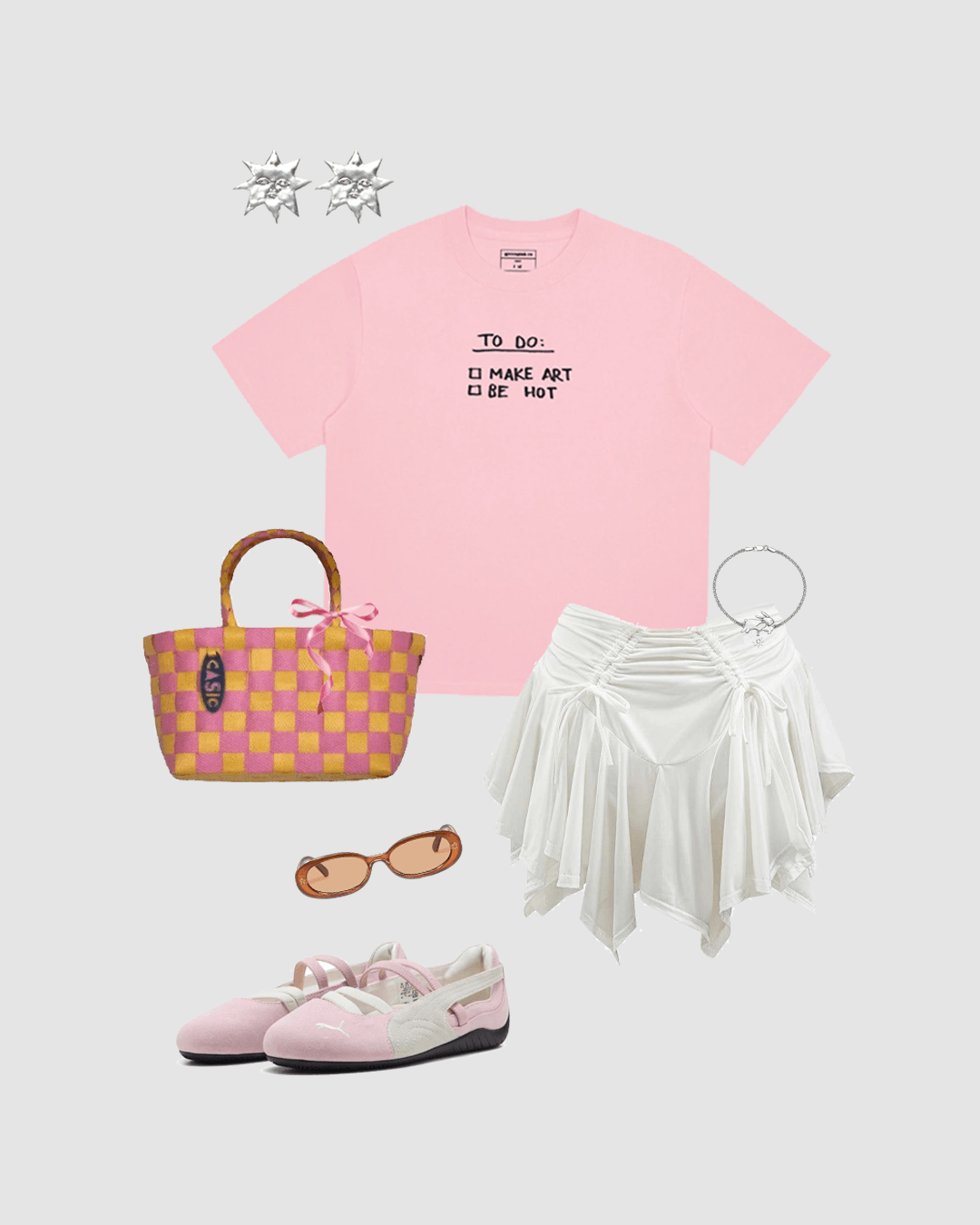 "to do: make art, be hot" pink t-shirt