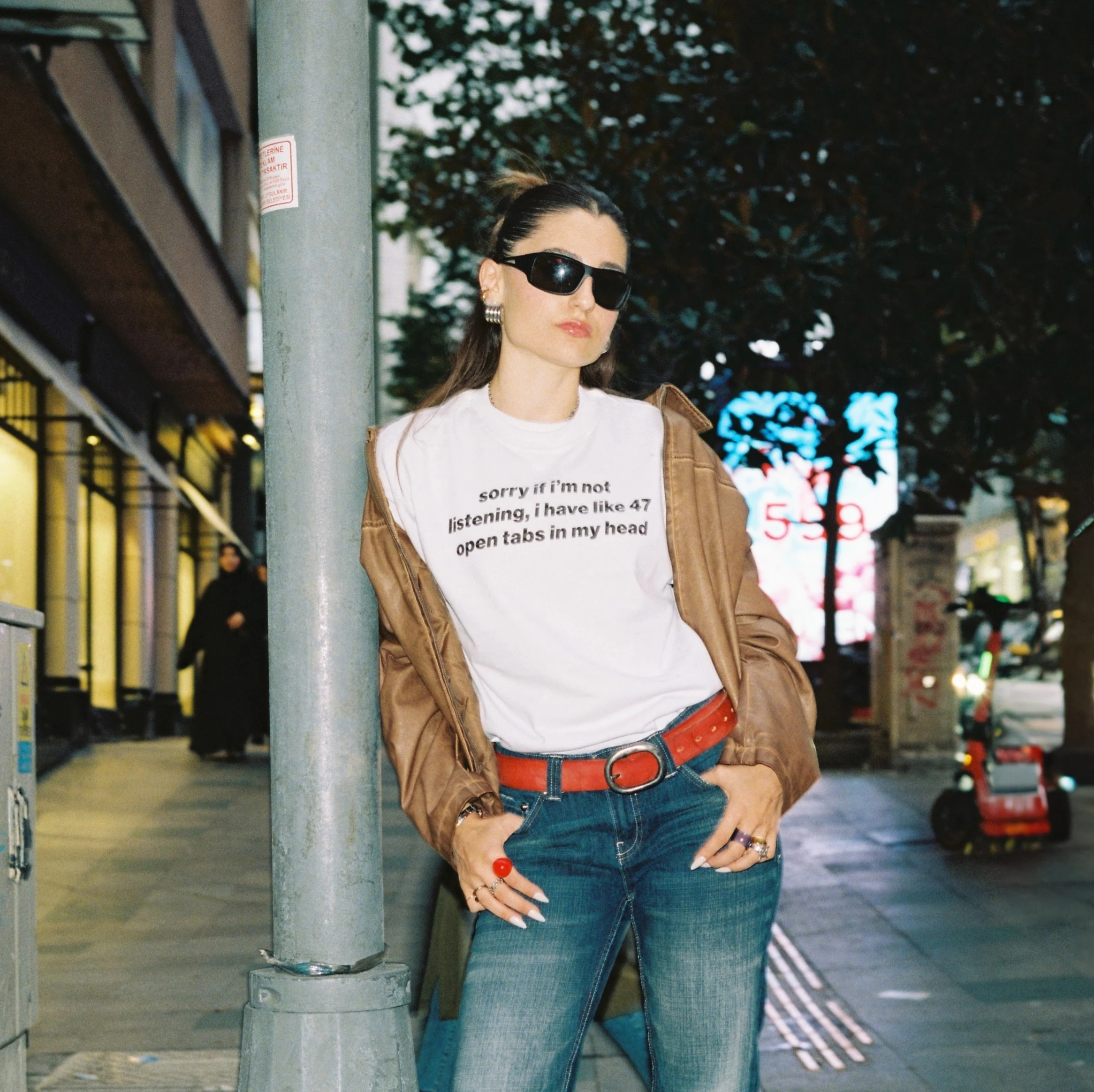 "sorry if i'm not listening i have like 47 open tabs in my head" t-shirt