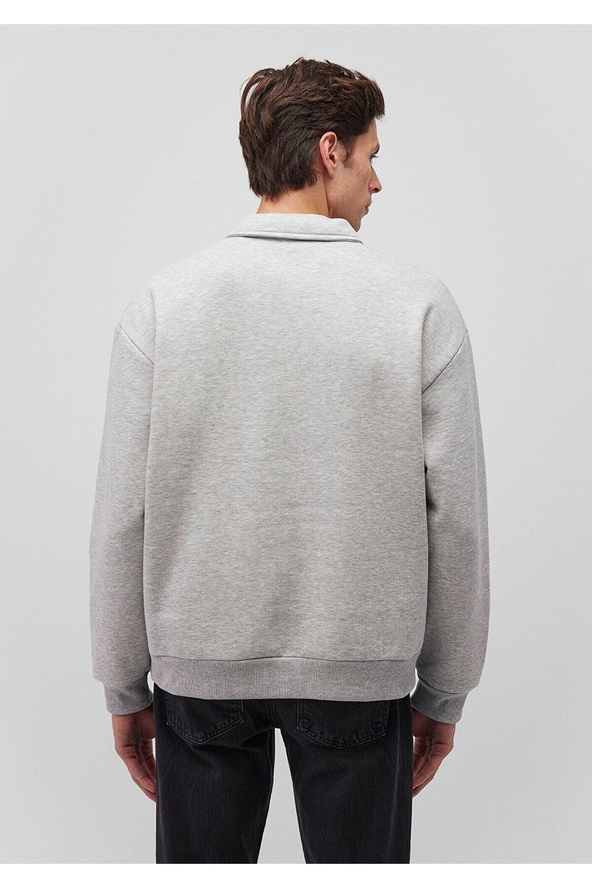 Mavi Yarım Fermuarlı Gri Sweatshirt 0S10256-80196