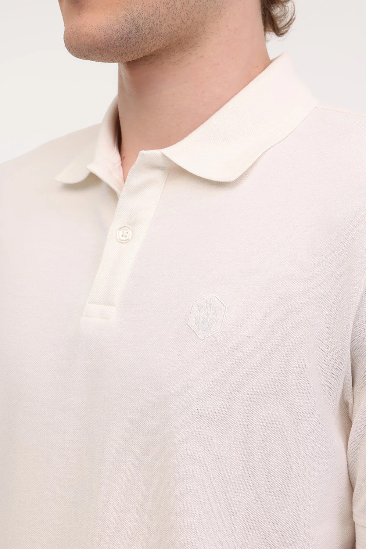 Lumberjack MB CT953 POLO T-SH 5FX KIRIK BEYAZ Erkek Kısa Kol T-Shirt