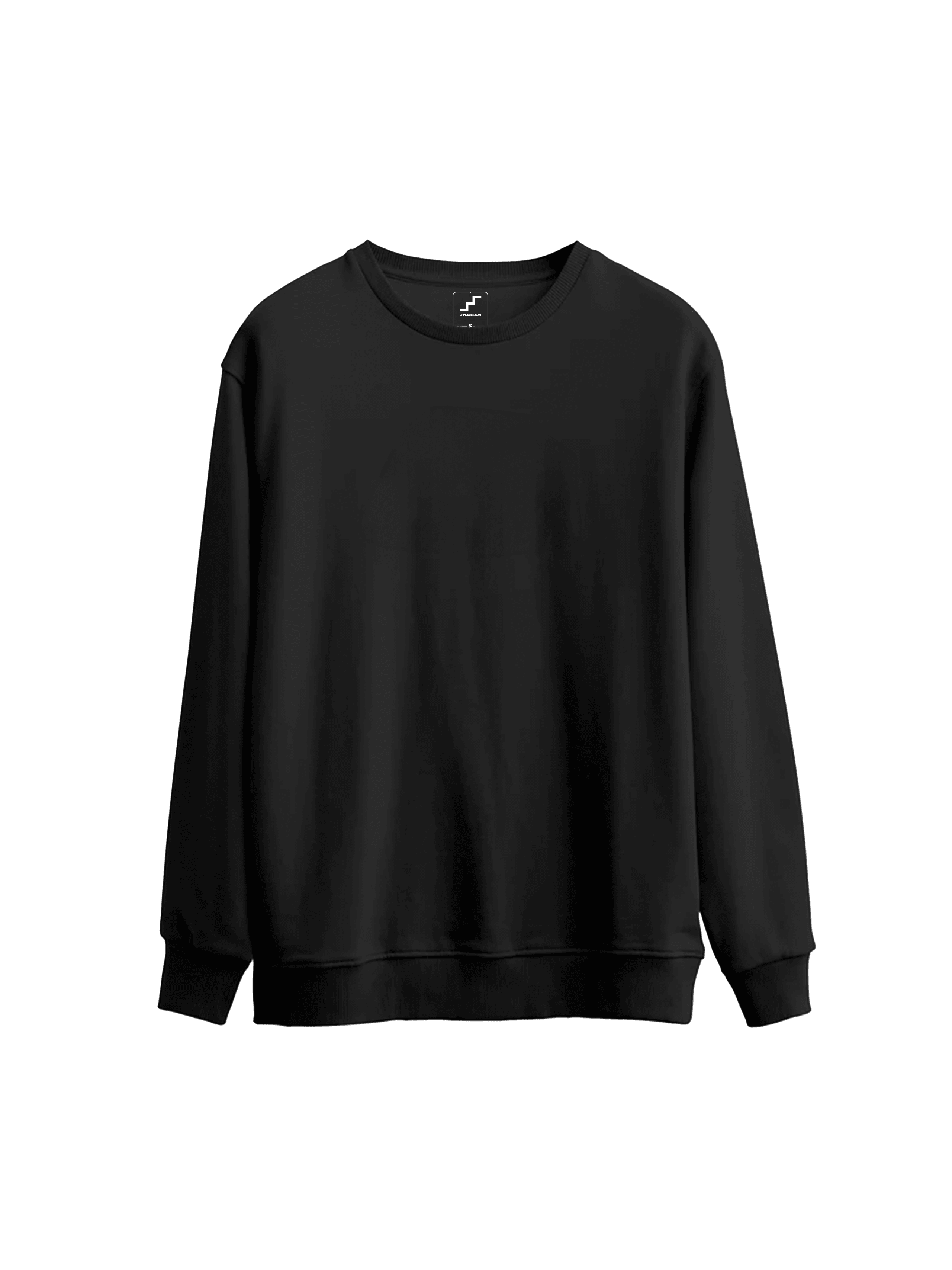 Uppstaırs Siyah Basic Regular Sweatshirt