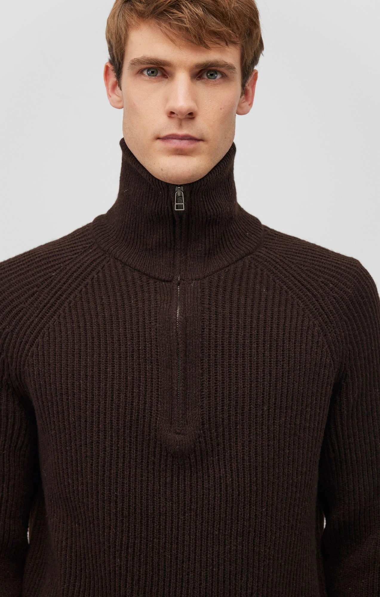 Erkek Yarım Fermuarlı Kahverengi Sweatshirt 0710271-88615