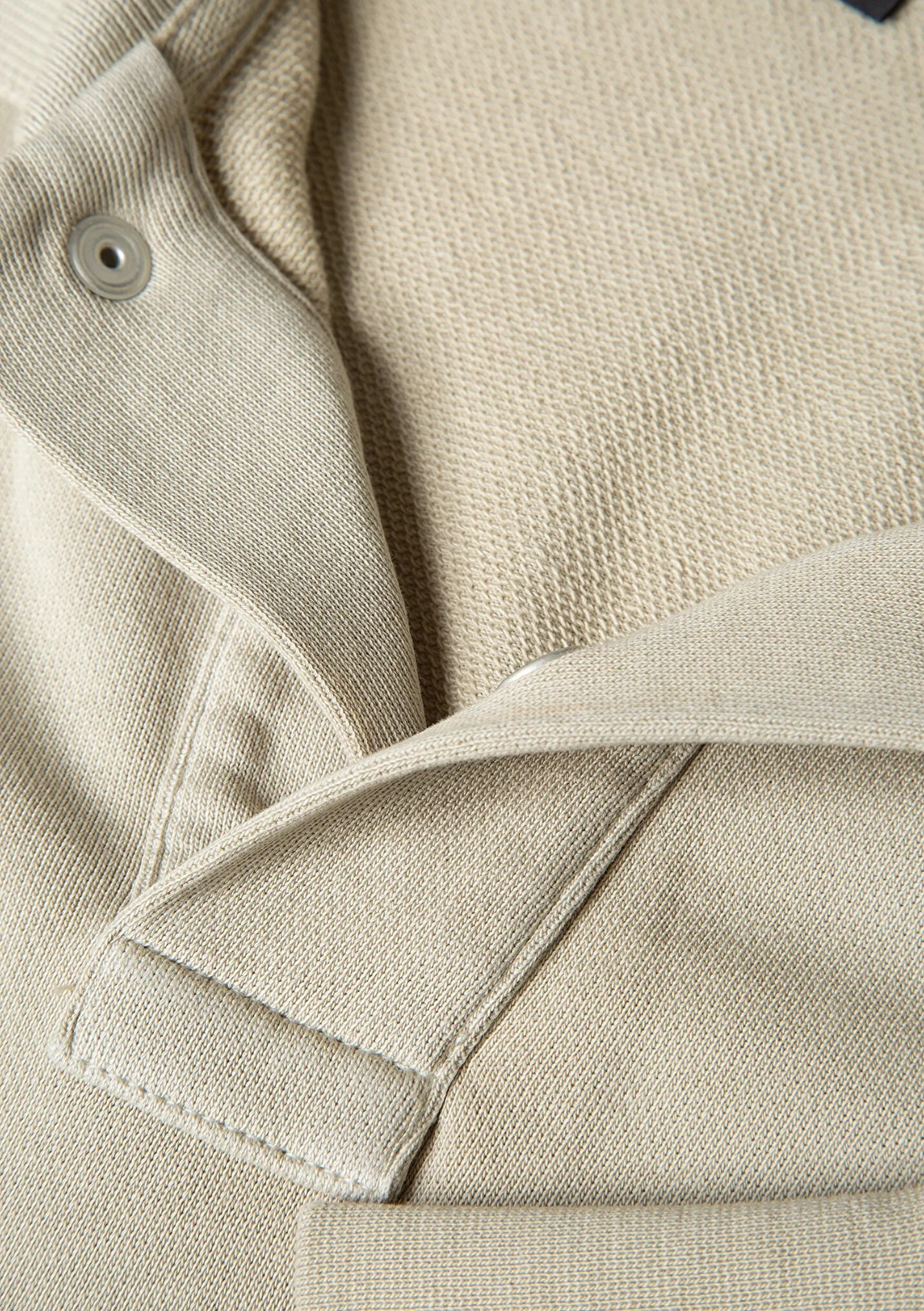 Bej Polo Yaka Erkek Sweatshirt