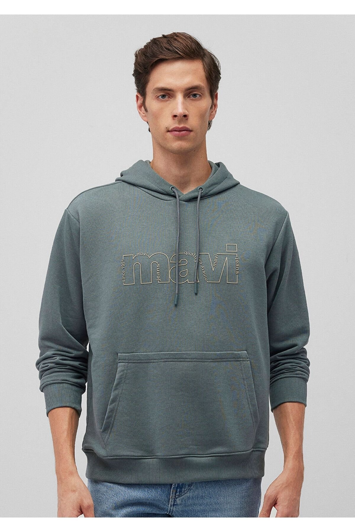 Logo Baskılı Yeşil Erkek Sweatshirt 0s10196-71577