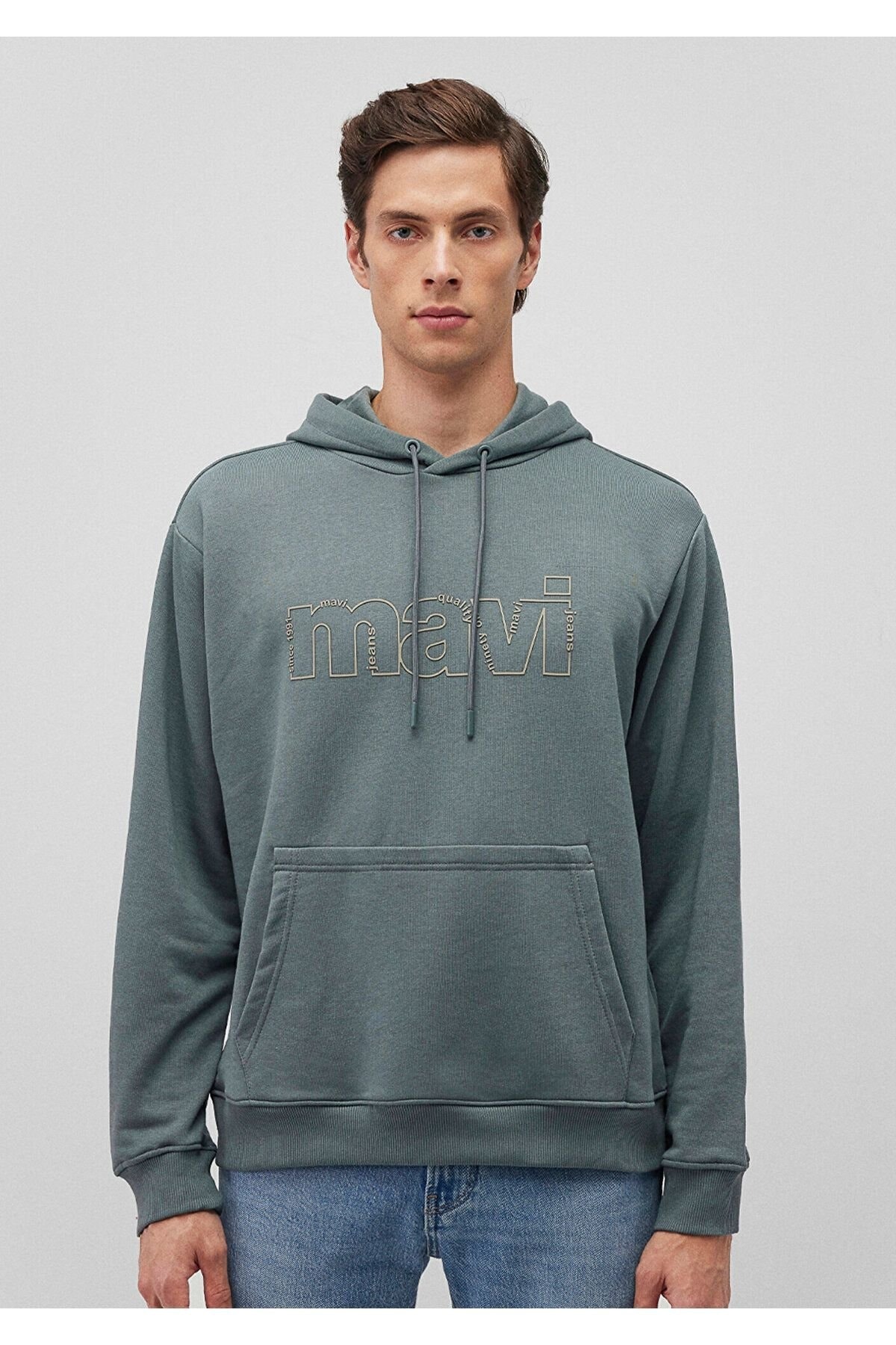 Logo Baskılı Yeşil Erkek Sweatshirt 0s10196-71577