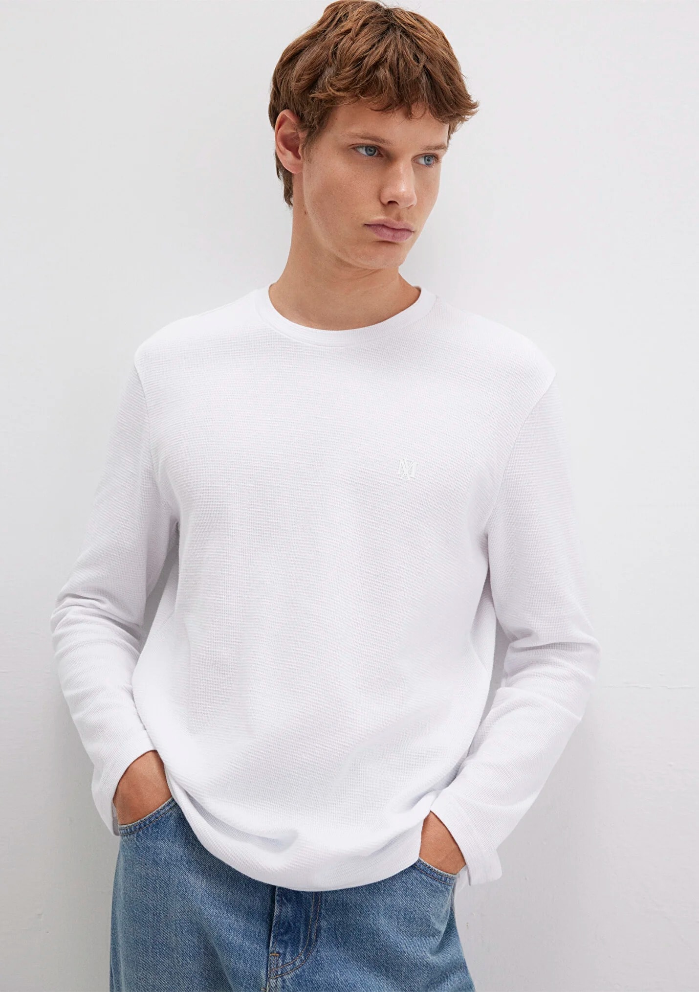 Uzun Kol Erkek Beyaz Basic Sweatshirt 065755-620