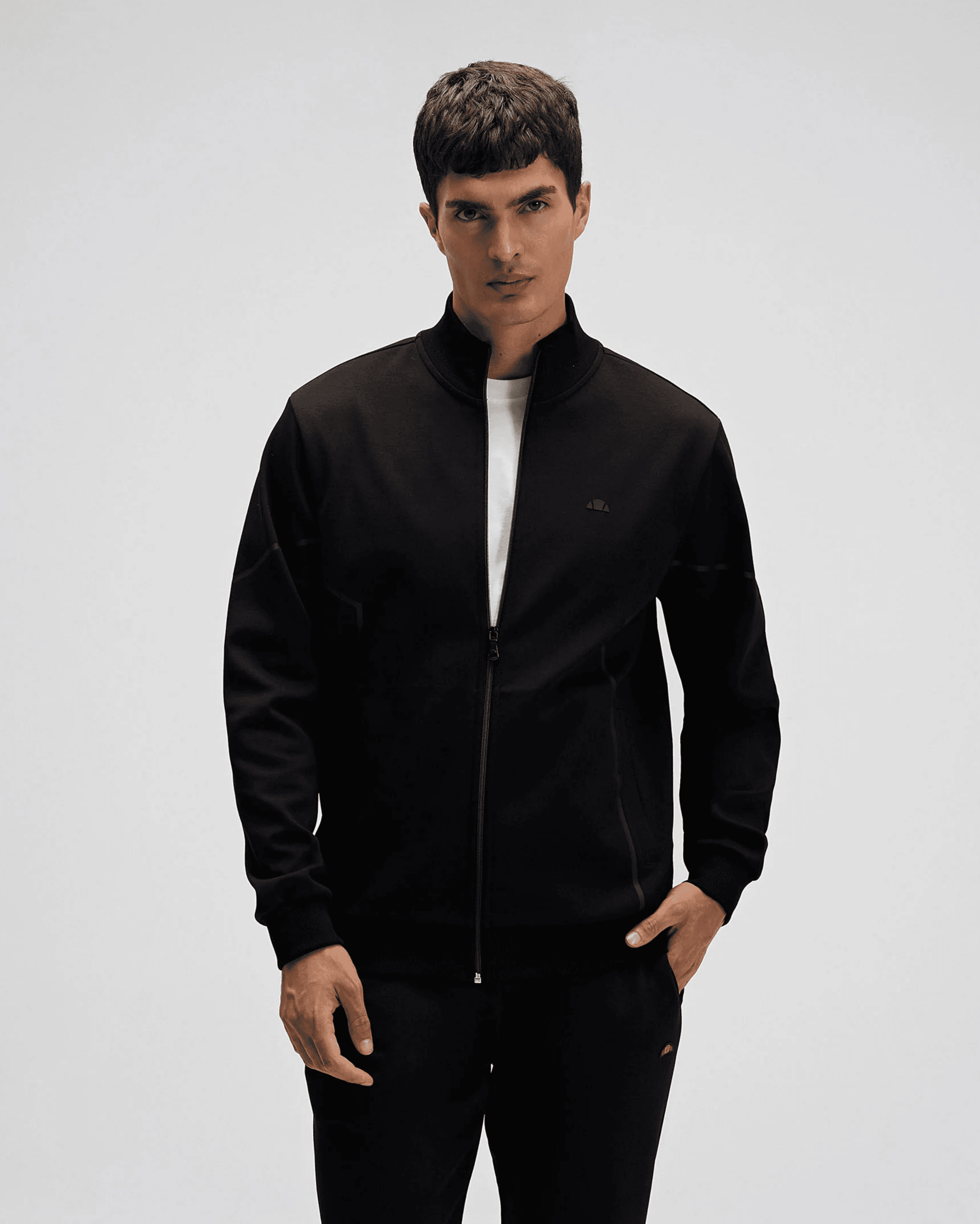 Erkek Fermuarlı Siyah Sweatshirt EM545-BK