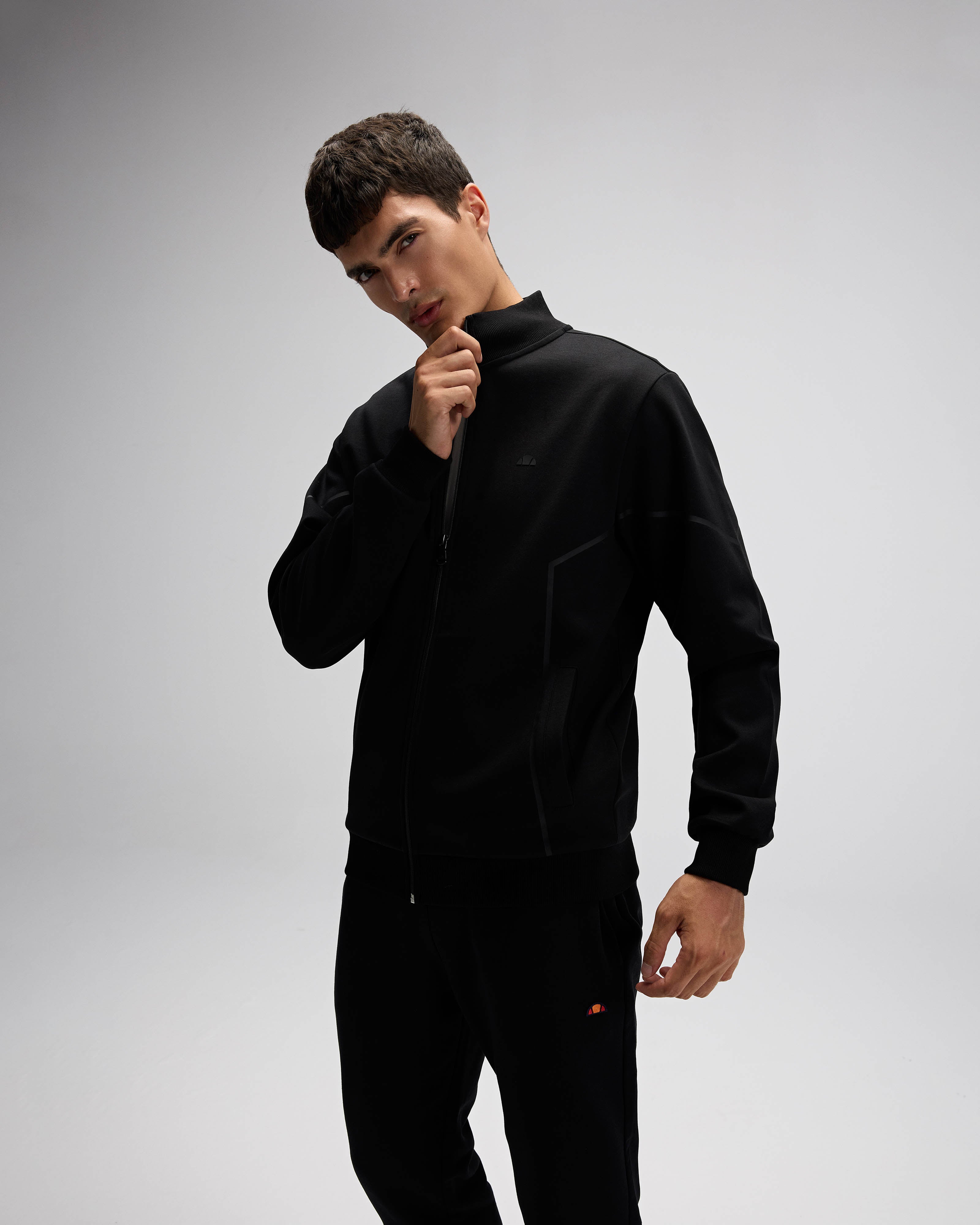 Erkek Fermuarlı Siyah Sweatshirt EM545-BK