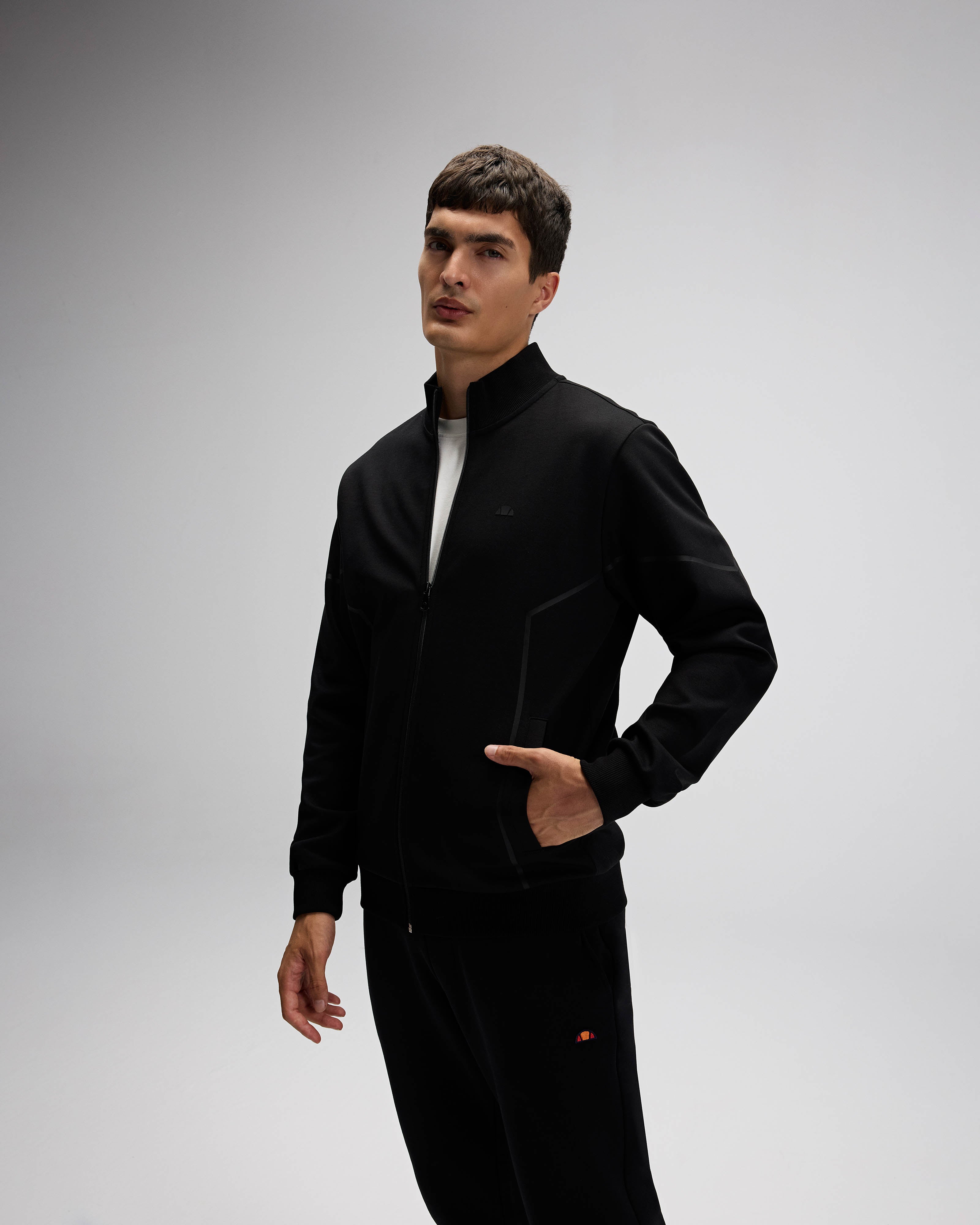 Erkek Fermuarlı Siyah Sweatshirt EM545-BK