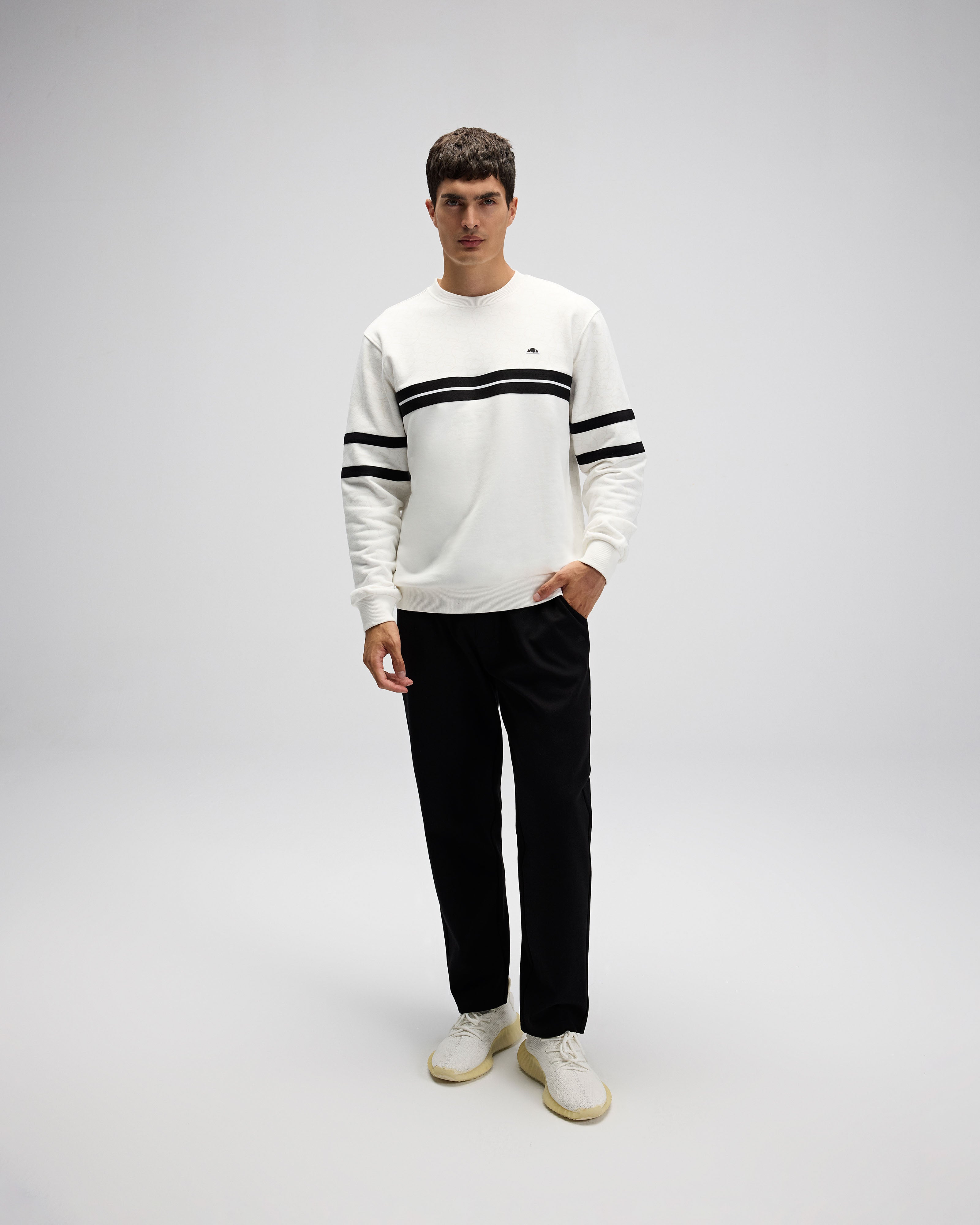 Erkek Beyaz Sweatshirt EM618-OF