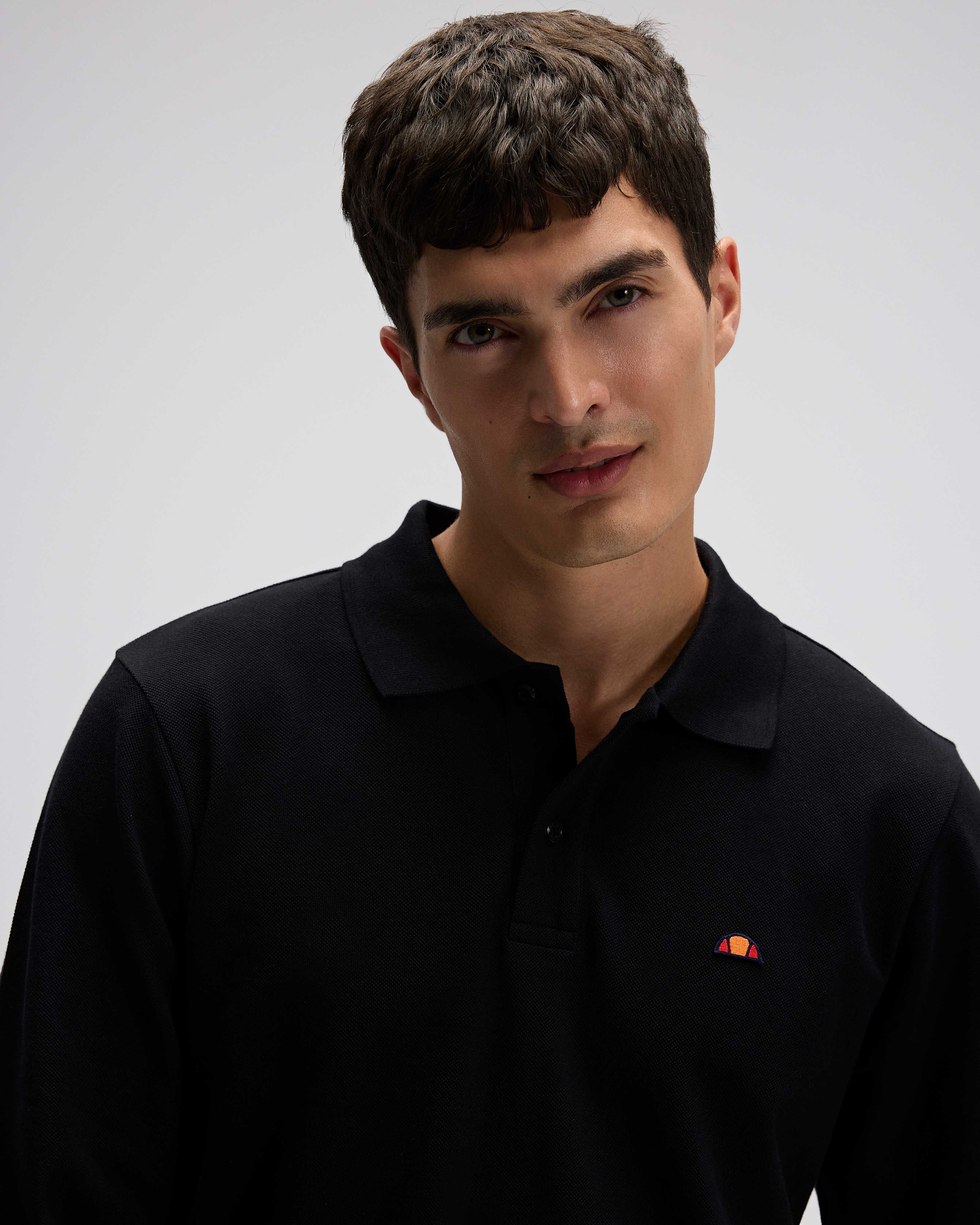 Erkek Polo Yaka Siyah Sweatshirt EM582-BK