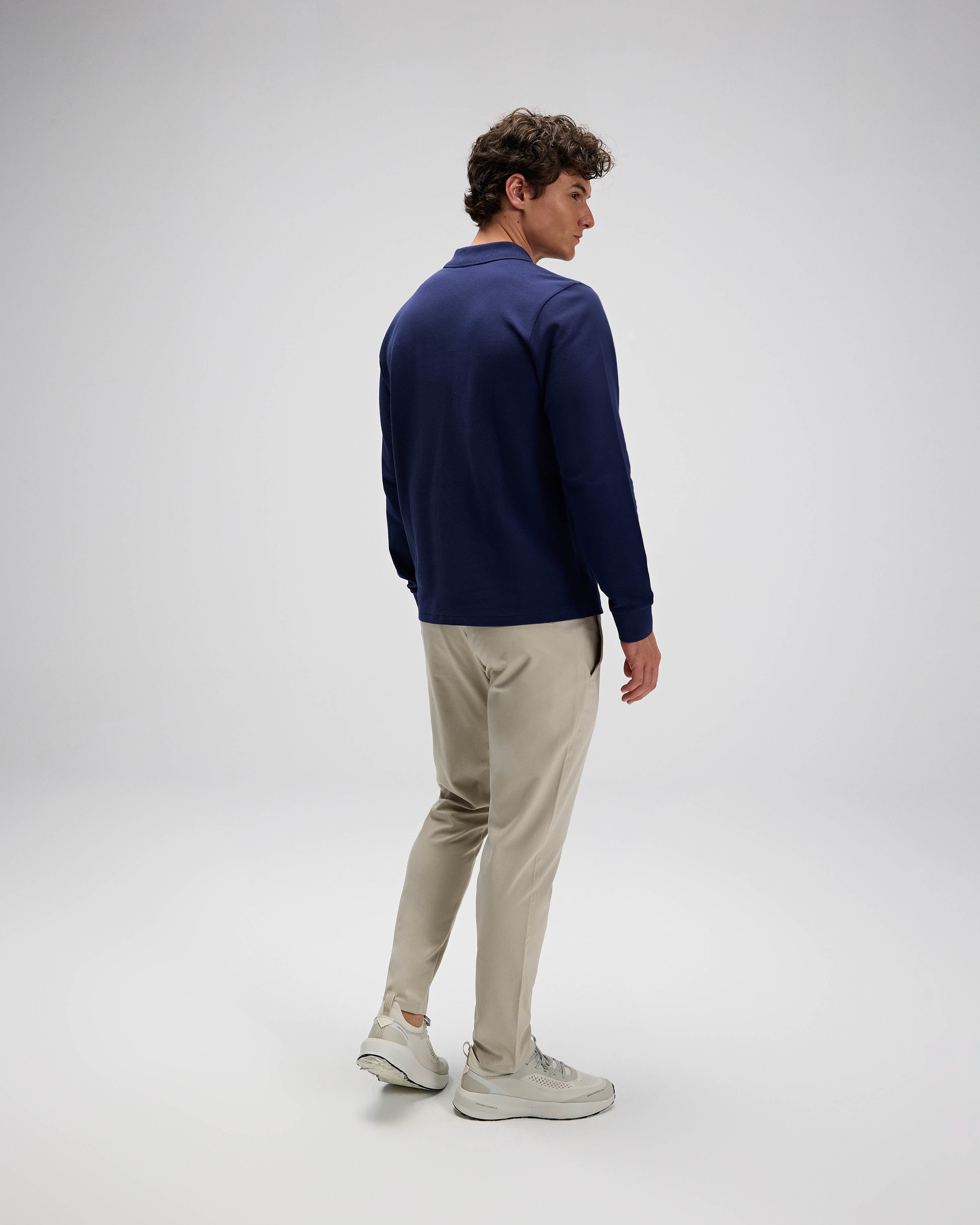 Erkek Lacivert Polo Yaka Sweatshirt EM582-NV