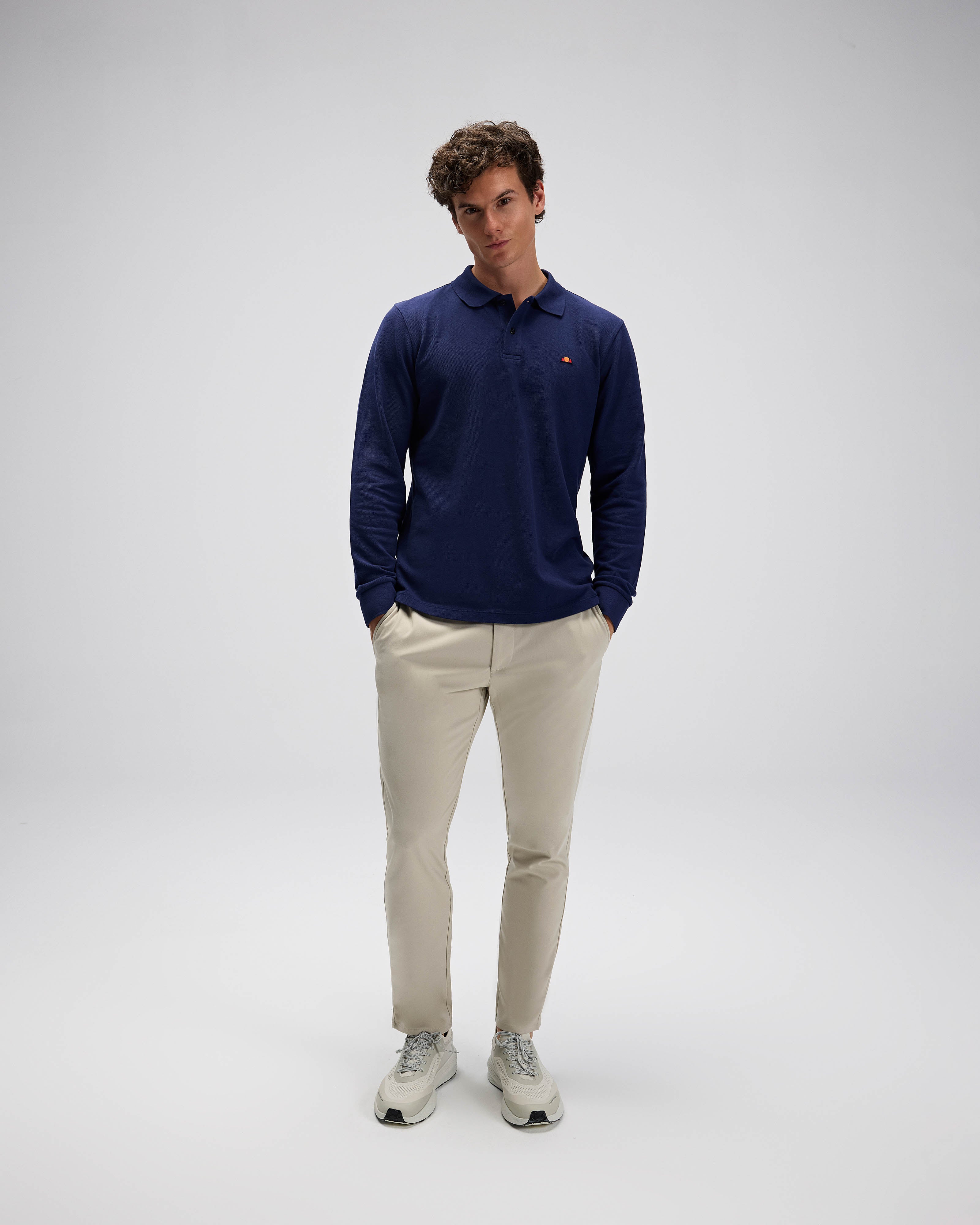Erkek Lacivert Polo Yaka Sweatshirt EM582-NV