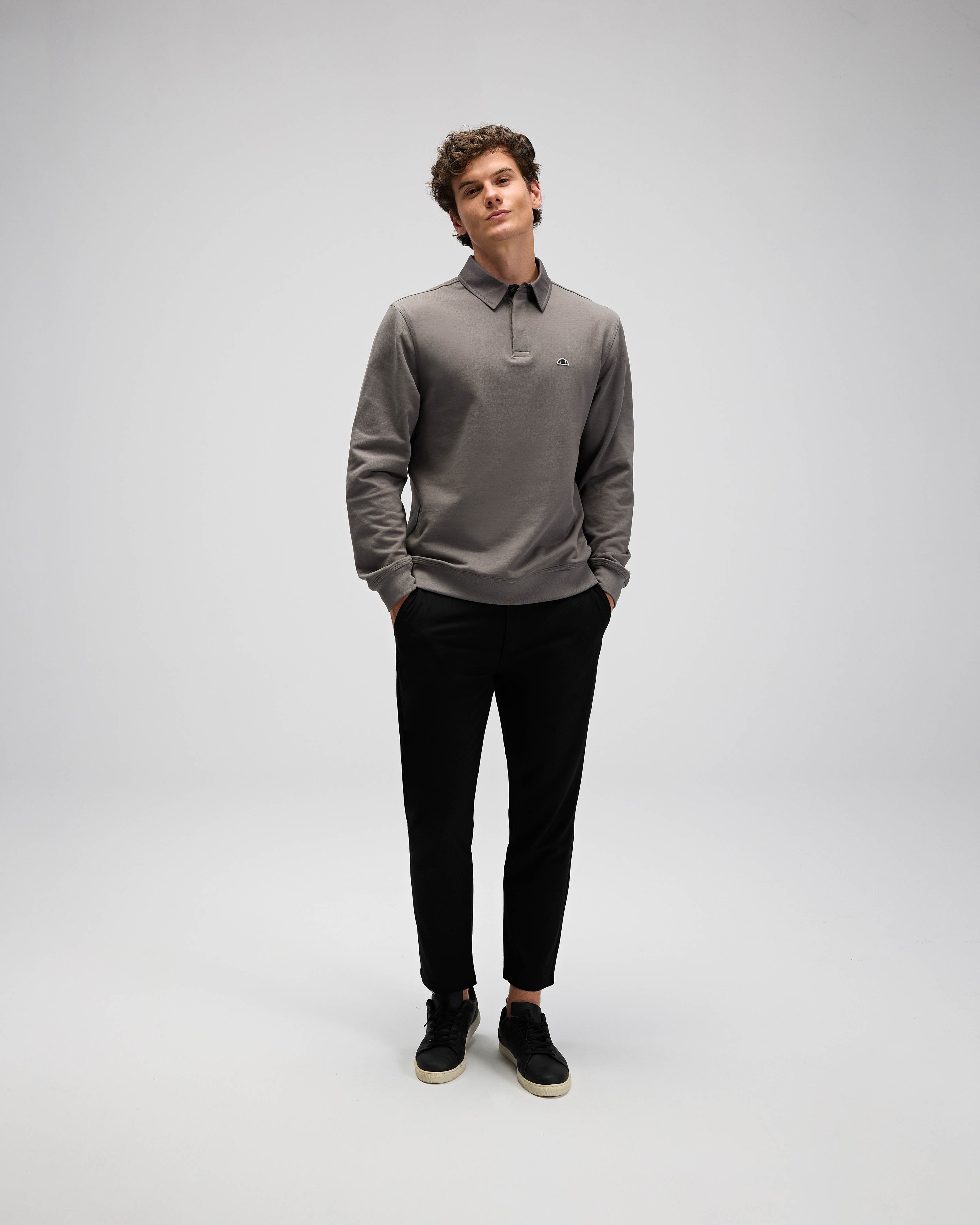 Erkek Antrasit Polo Sweatshirt EM607-ANT
