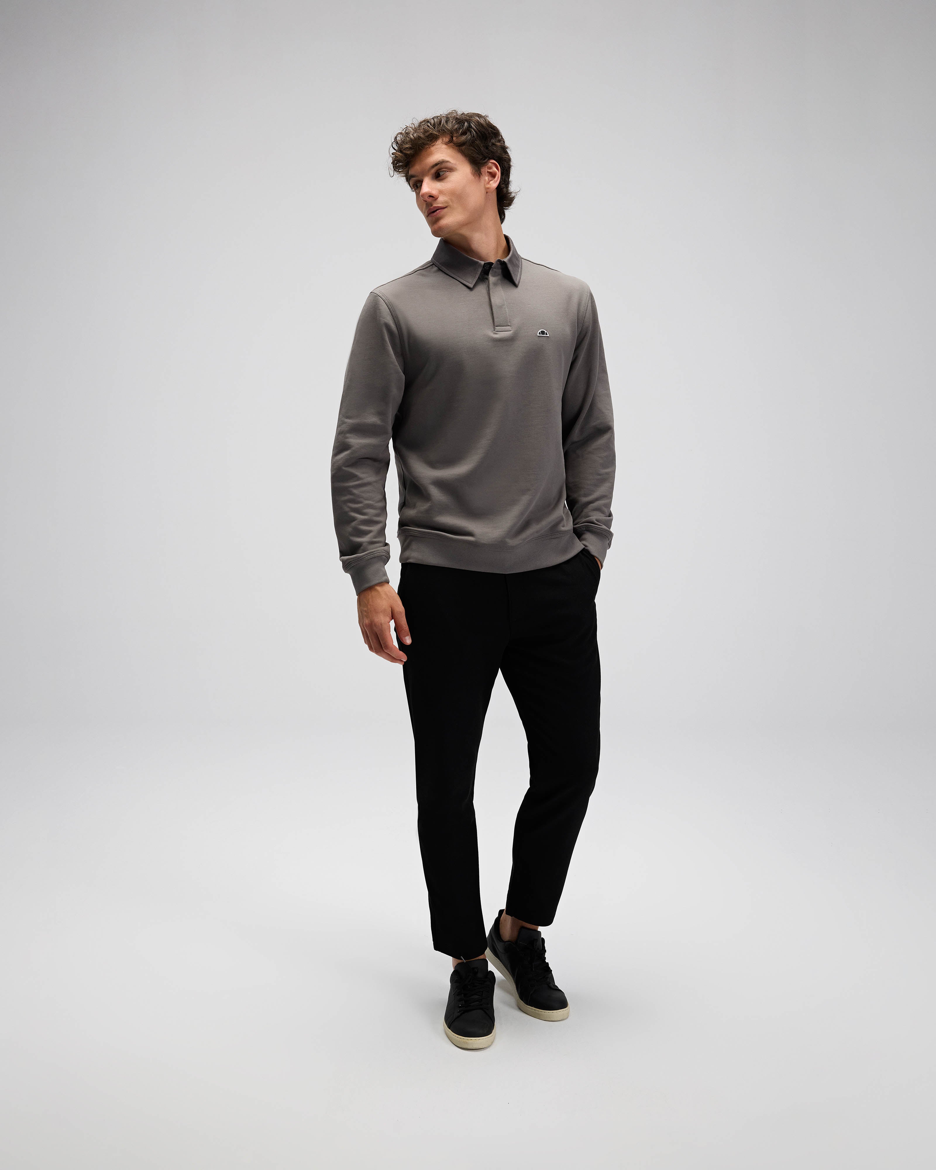 Erkek Antrasit Polo Sweatshirt EM607-ANT
