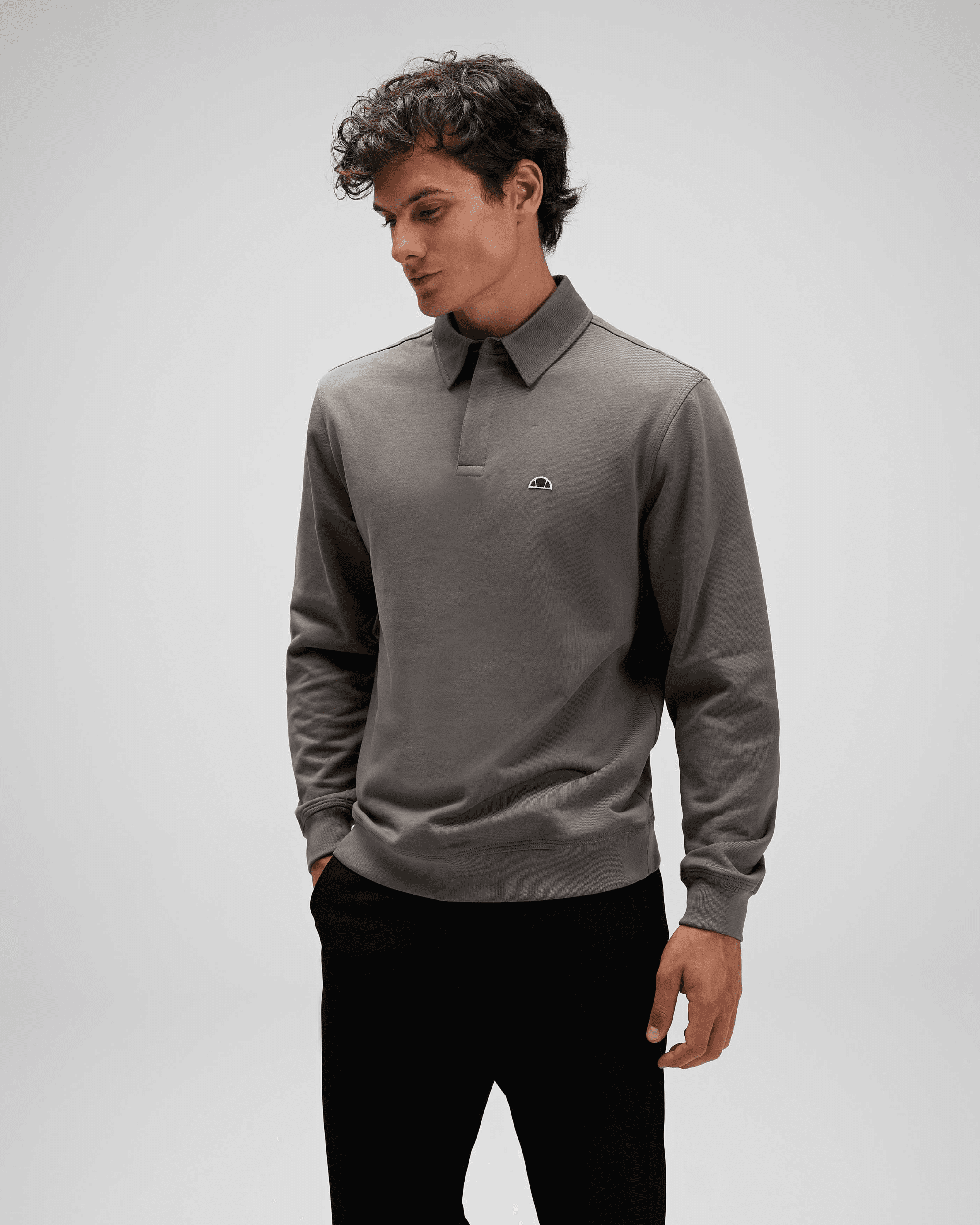 Erkek Antrasit Polo Sweatshirt EM607-ANT
