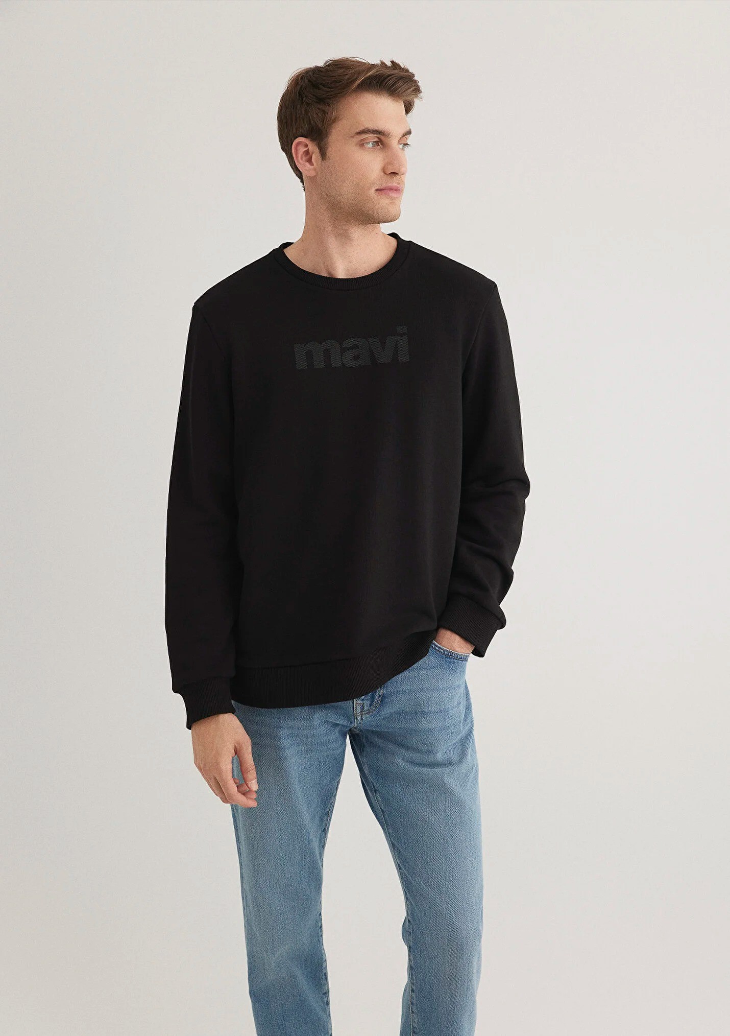 Baskılı Erkek Siyah Sweatshirt 066303-900