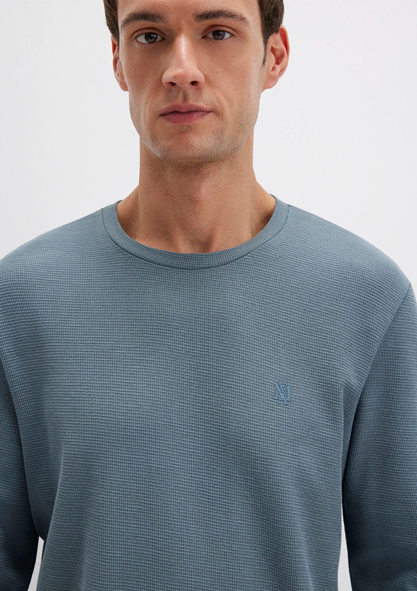 Uzun Kol Erkek Gri Basic Sweatshirt 065755-80889