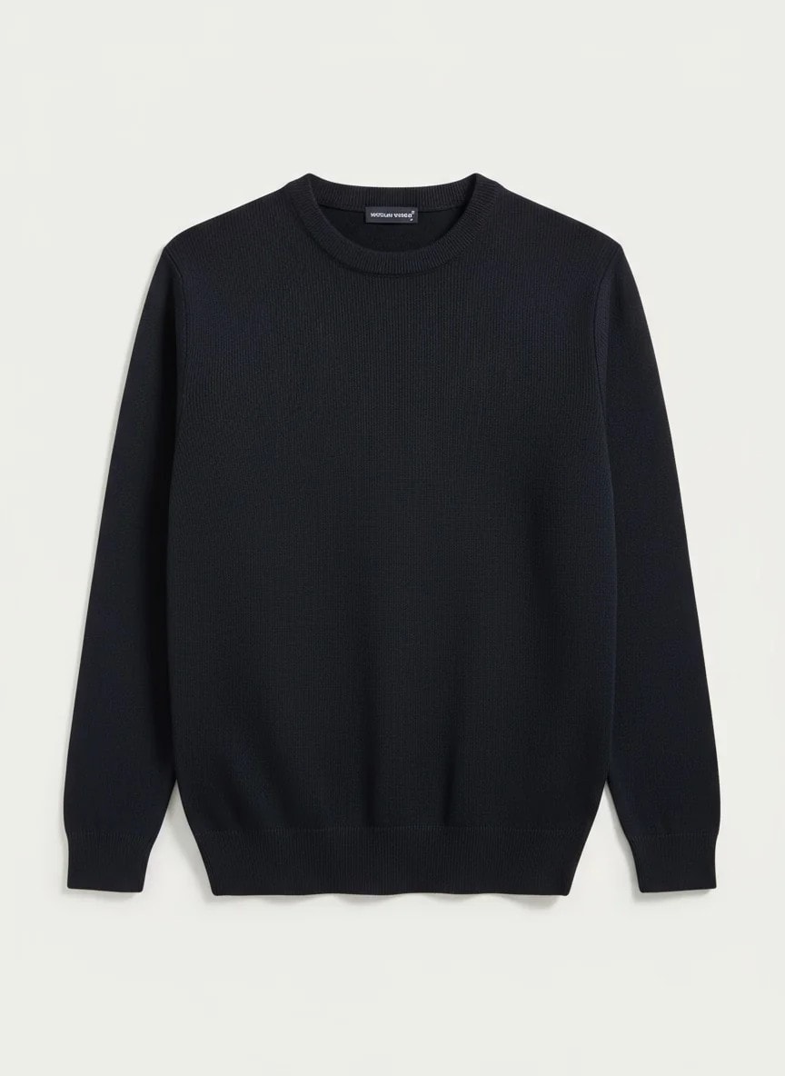 Erkek Lacivert Bisiklet Yaka Kazak