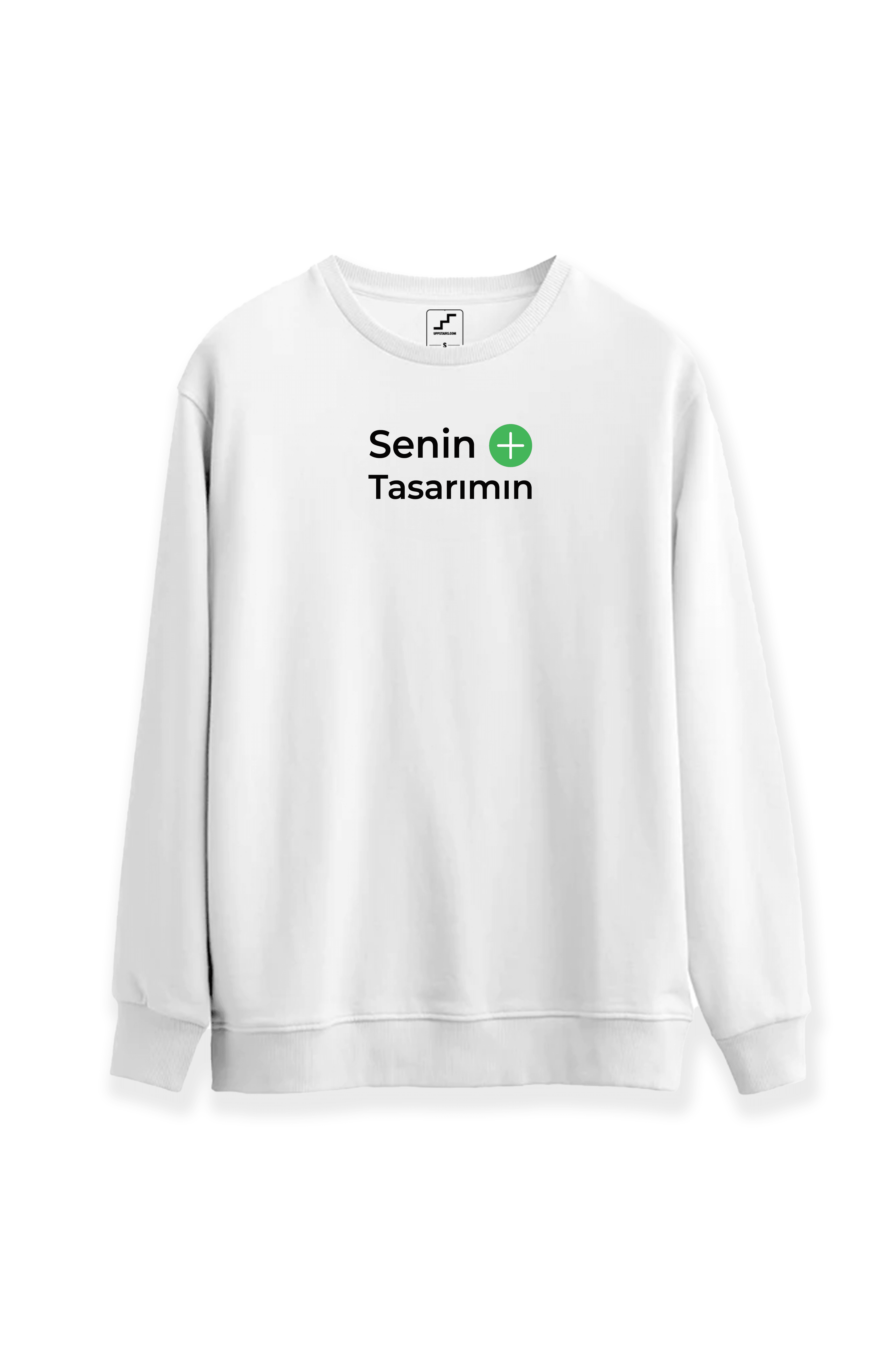 UppStairs Beyaz Basic Regular Sweatshirt