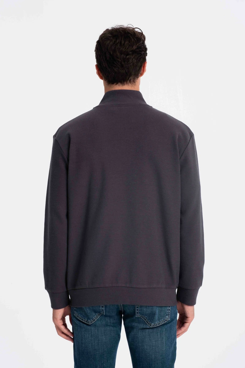 9553 Dik Yaka Selanik Antrasit Erkek Hırka