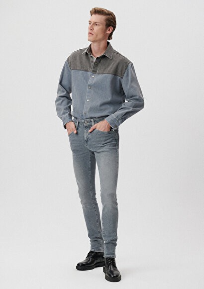 KVNÇ Gri Mavi Black 90S Jean Erkek Pantolon 001070-83703