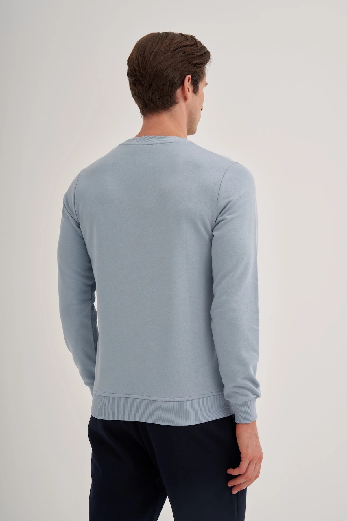CAZ 56100 Açık Mavi Bisiklet Yaka Erkek Sweatshirt