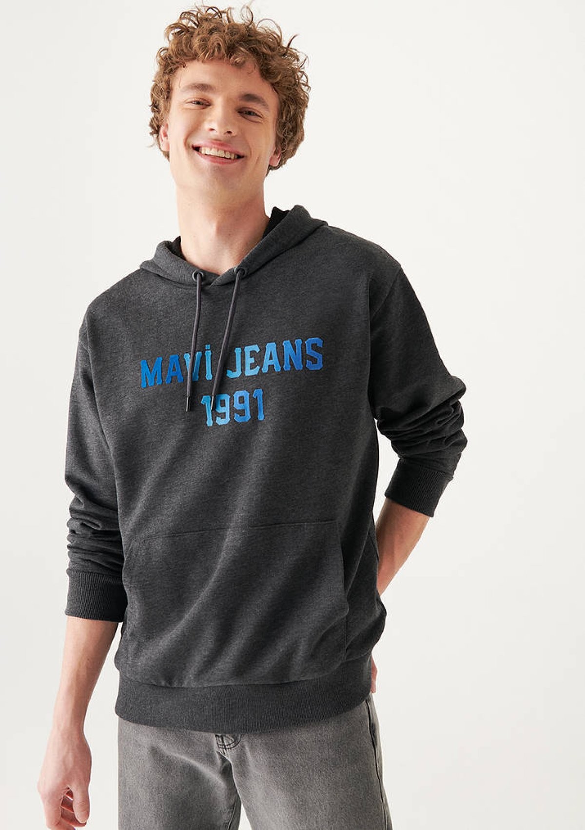 Mavi 1991 Baskılı Sweatshırt Antrasit Melanj
