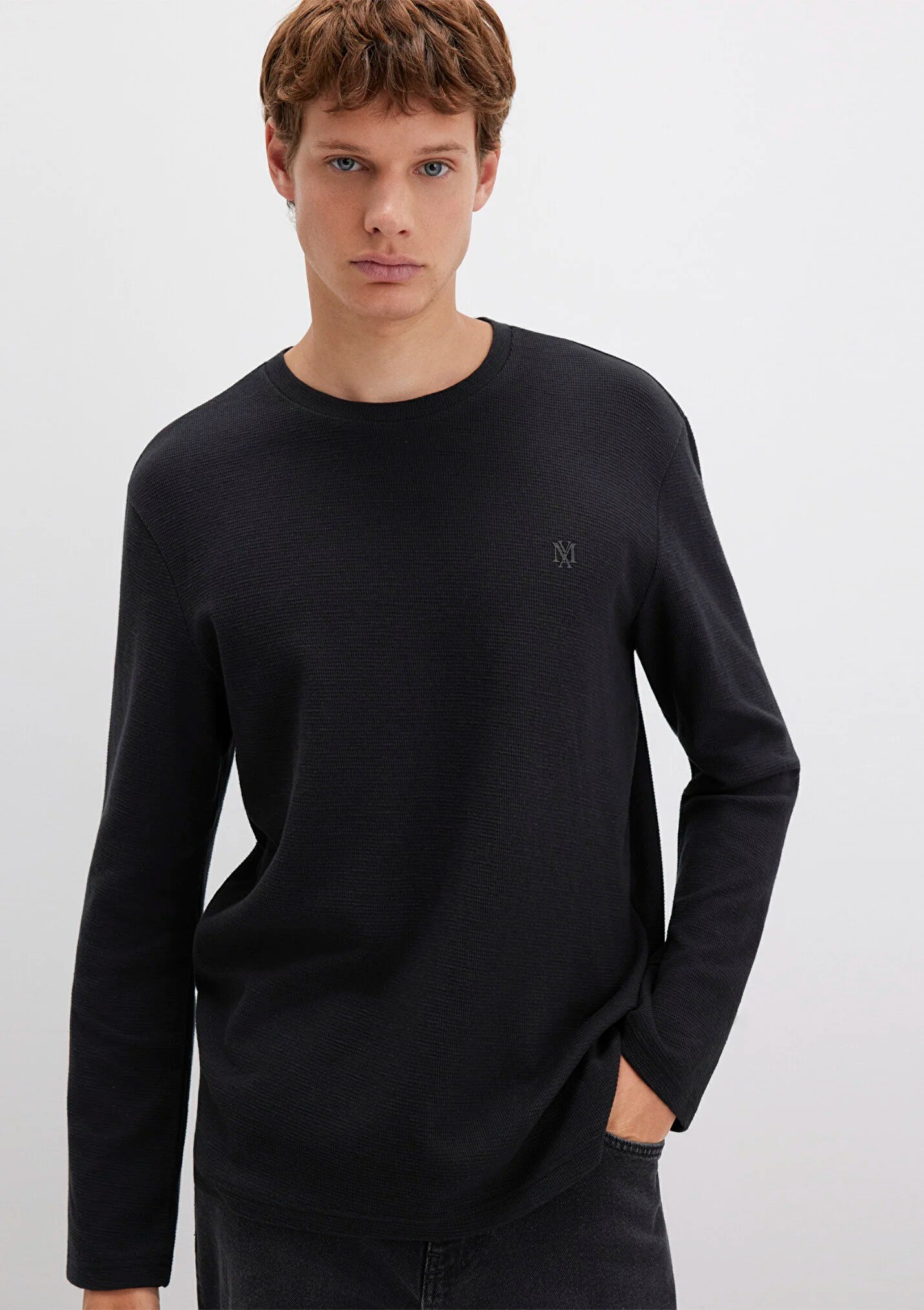 Uzun Kol Erkek Siyah Basic Sweatshirt 065755-900