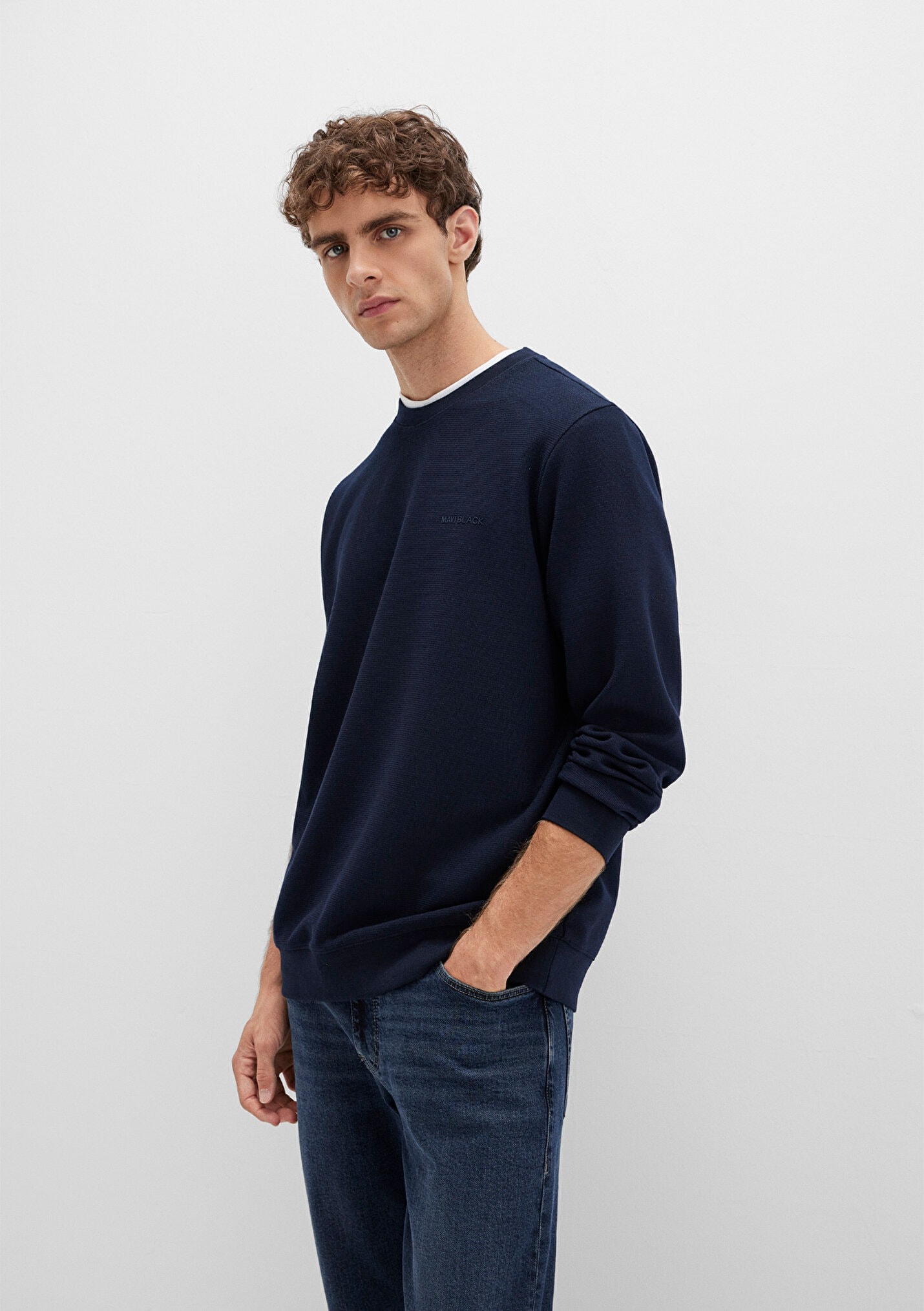 Lacivert Erkek Sweatshirt 0S10480-80872